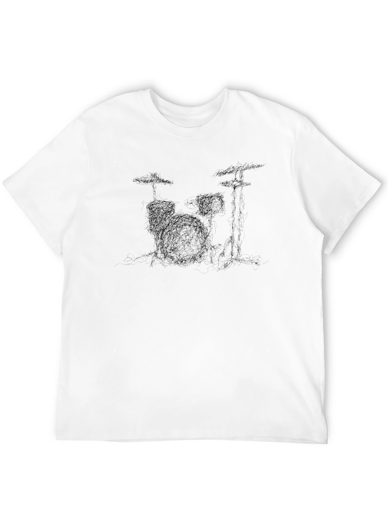 Mens Black Drum Kit Graphic T-Shirt