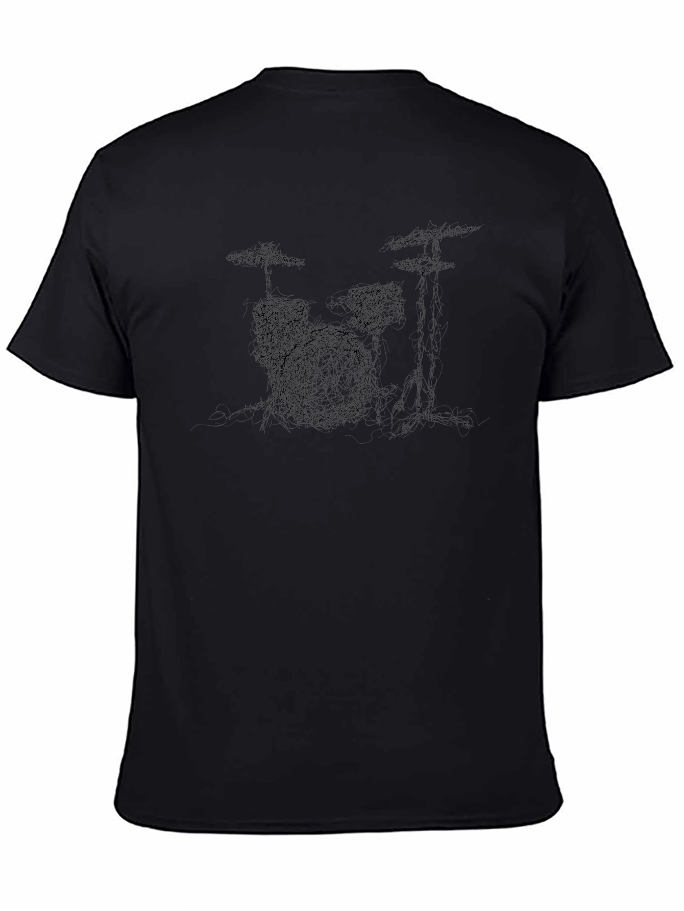 Mens Black Drum Kit Graphic T-Shirt