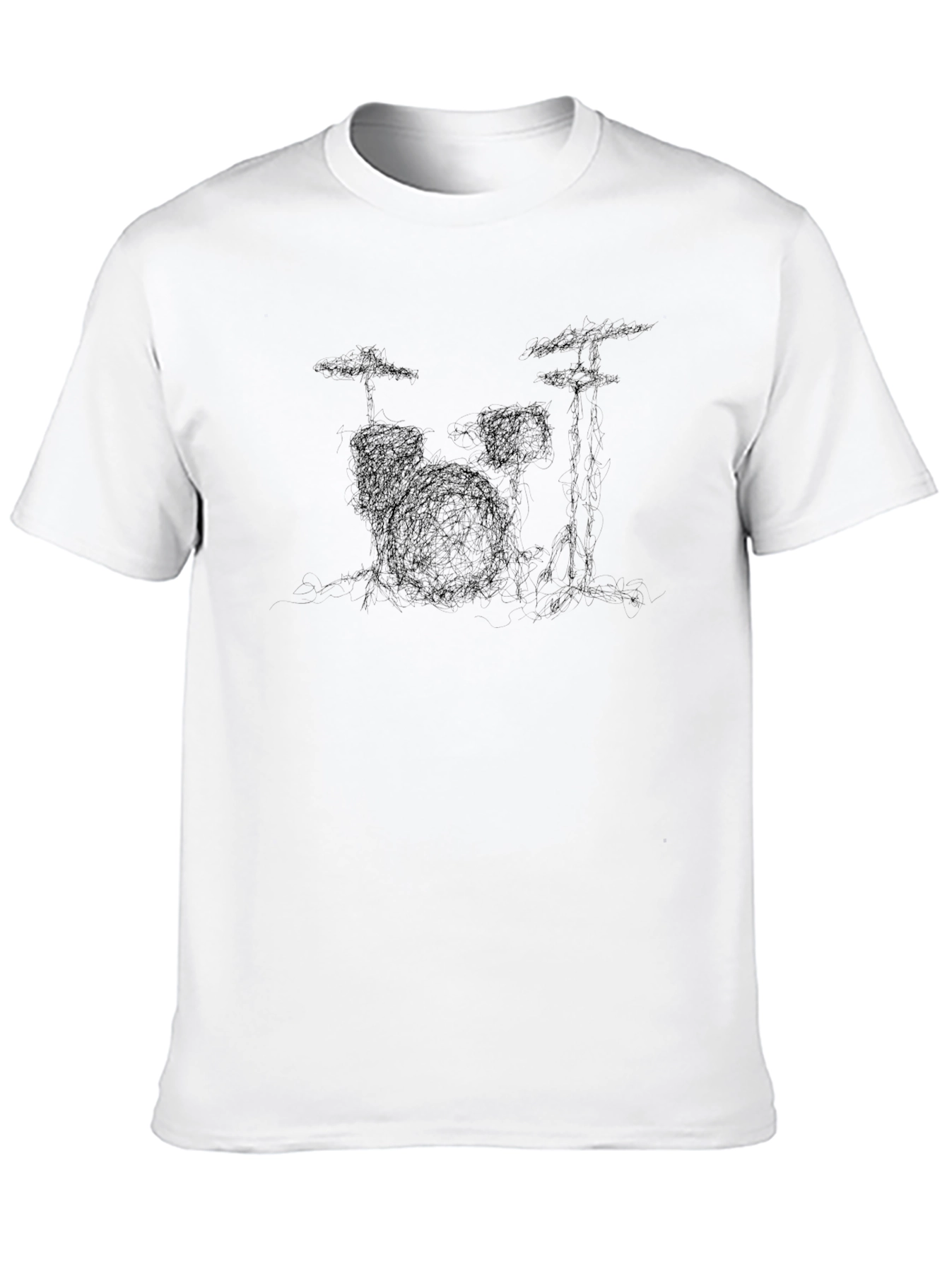 Mens Black Drum Kit Graphic T-Shirt