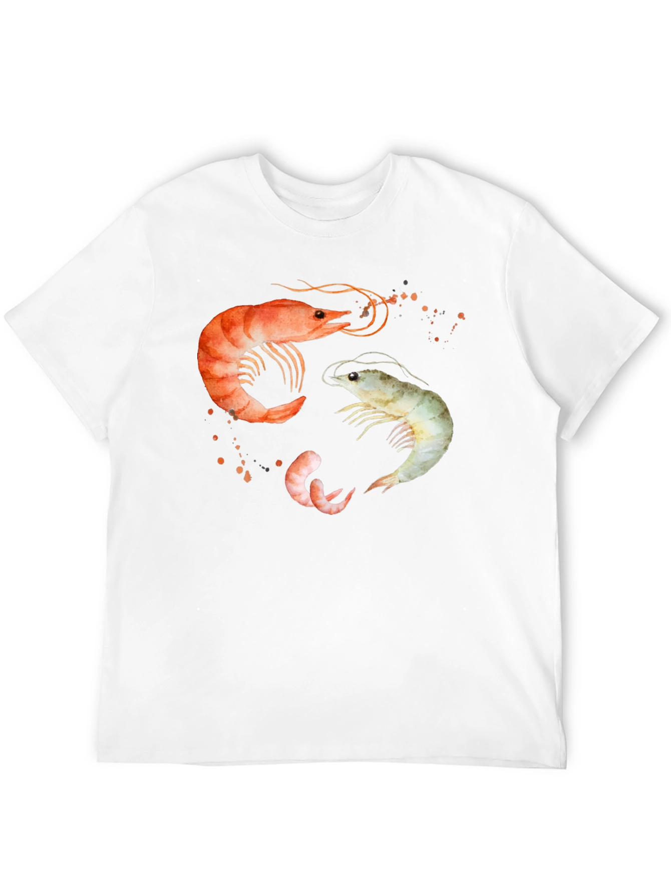 Shrimp Trio Graphic T-Shirt - Black Cotton Tee