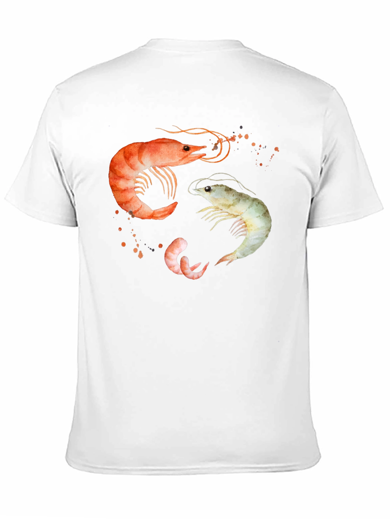 Shrimp Trio Graphic T-Shirt - Black Cotton Tee