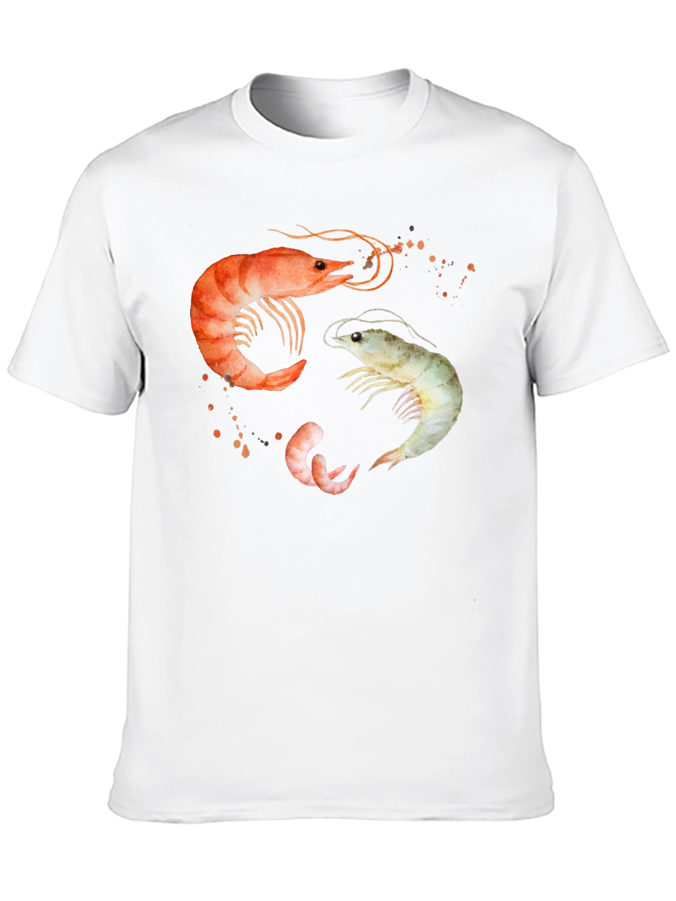 Shrimp Trio Graphic T-Shirt - Black Cotton Tee