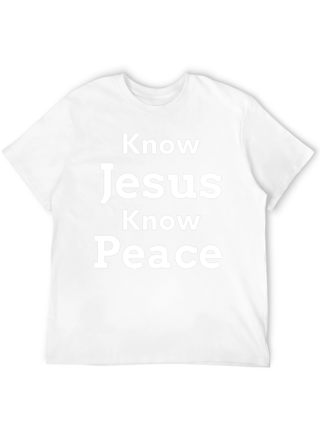 Know Jesus Know Peace Black Graphic T-Shirt