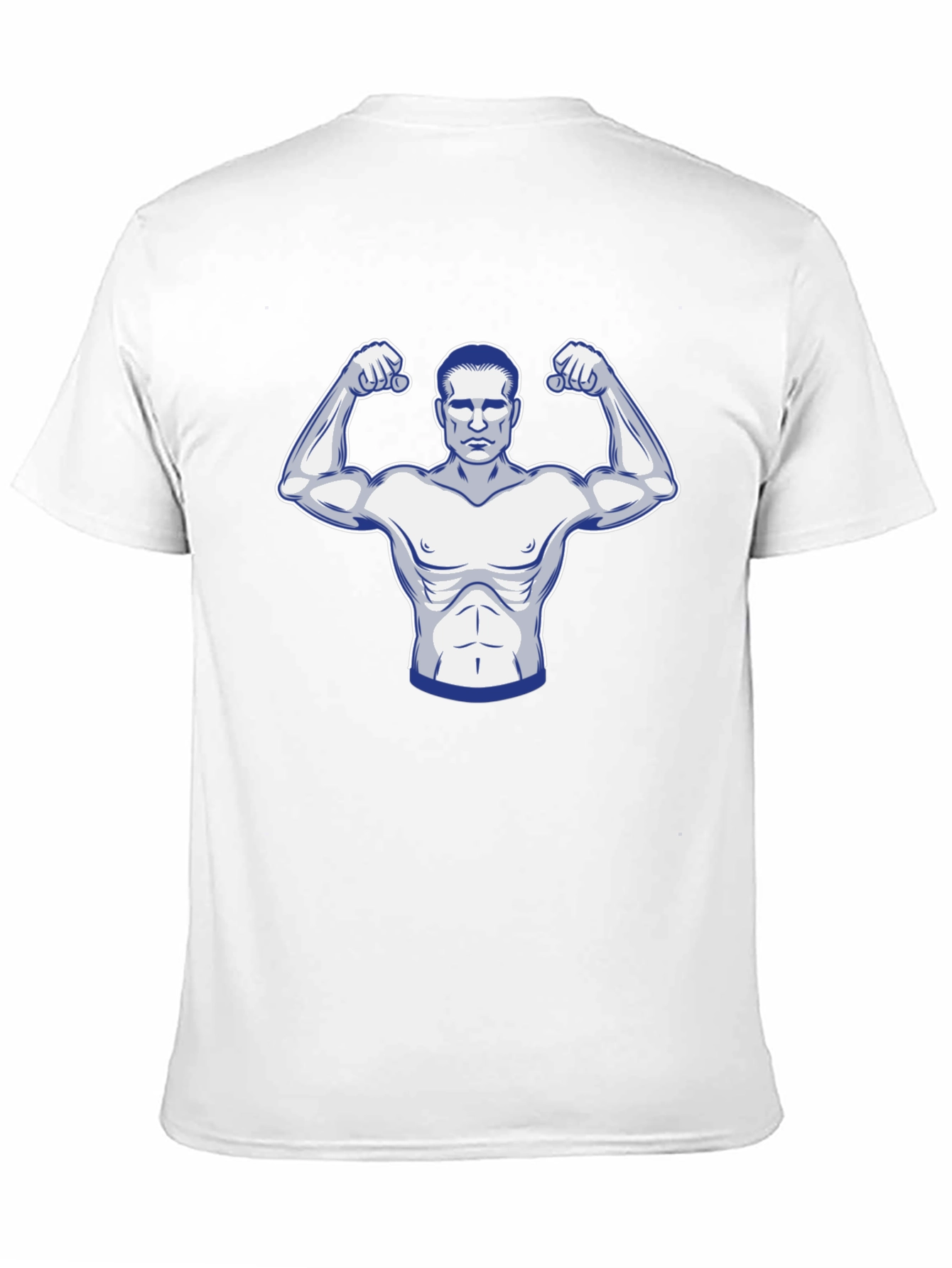 Black Graphic T-Shirt: Muscular Man Design