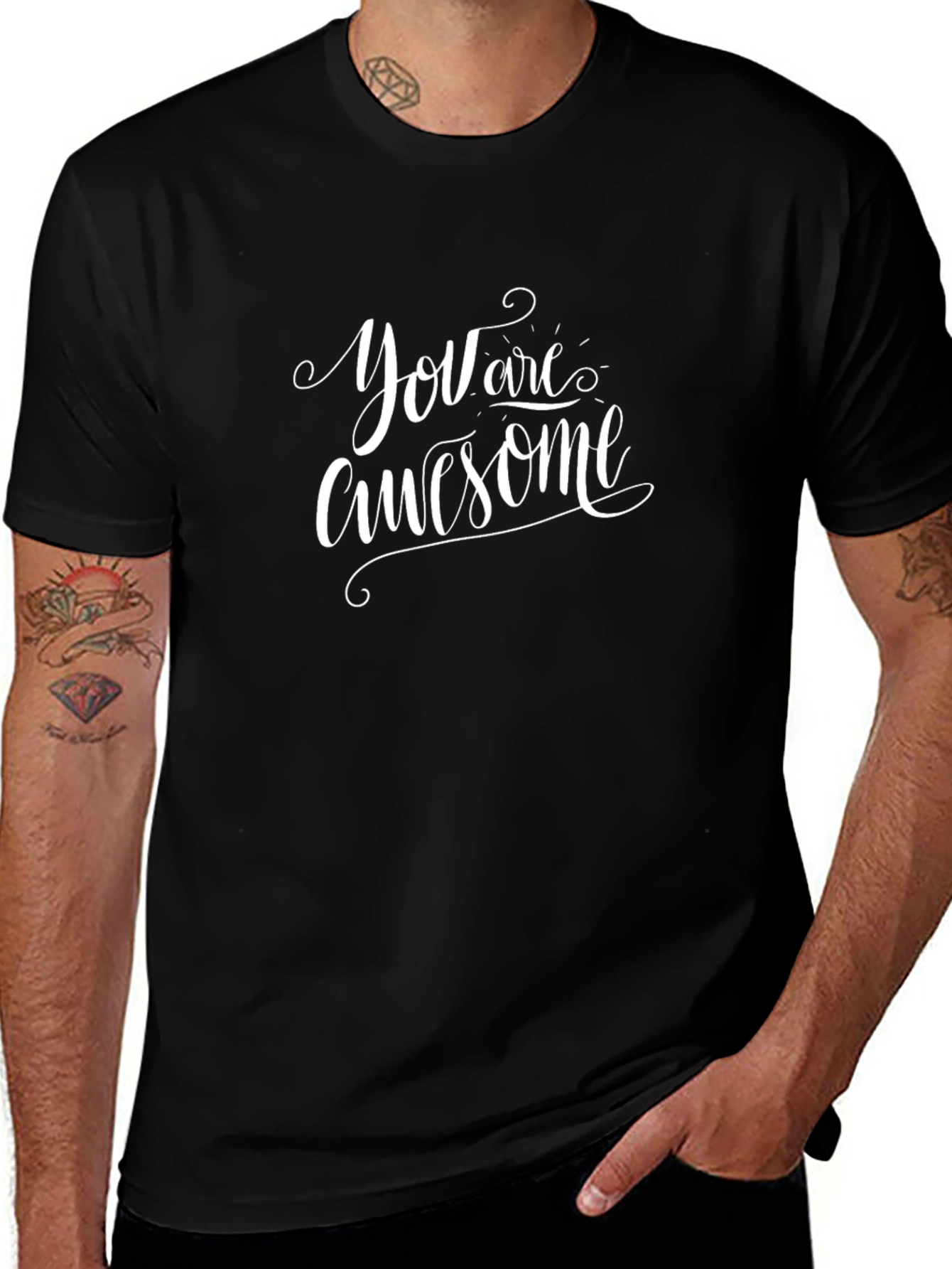 You Are Awesome Graphic Tee - Black