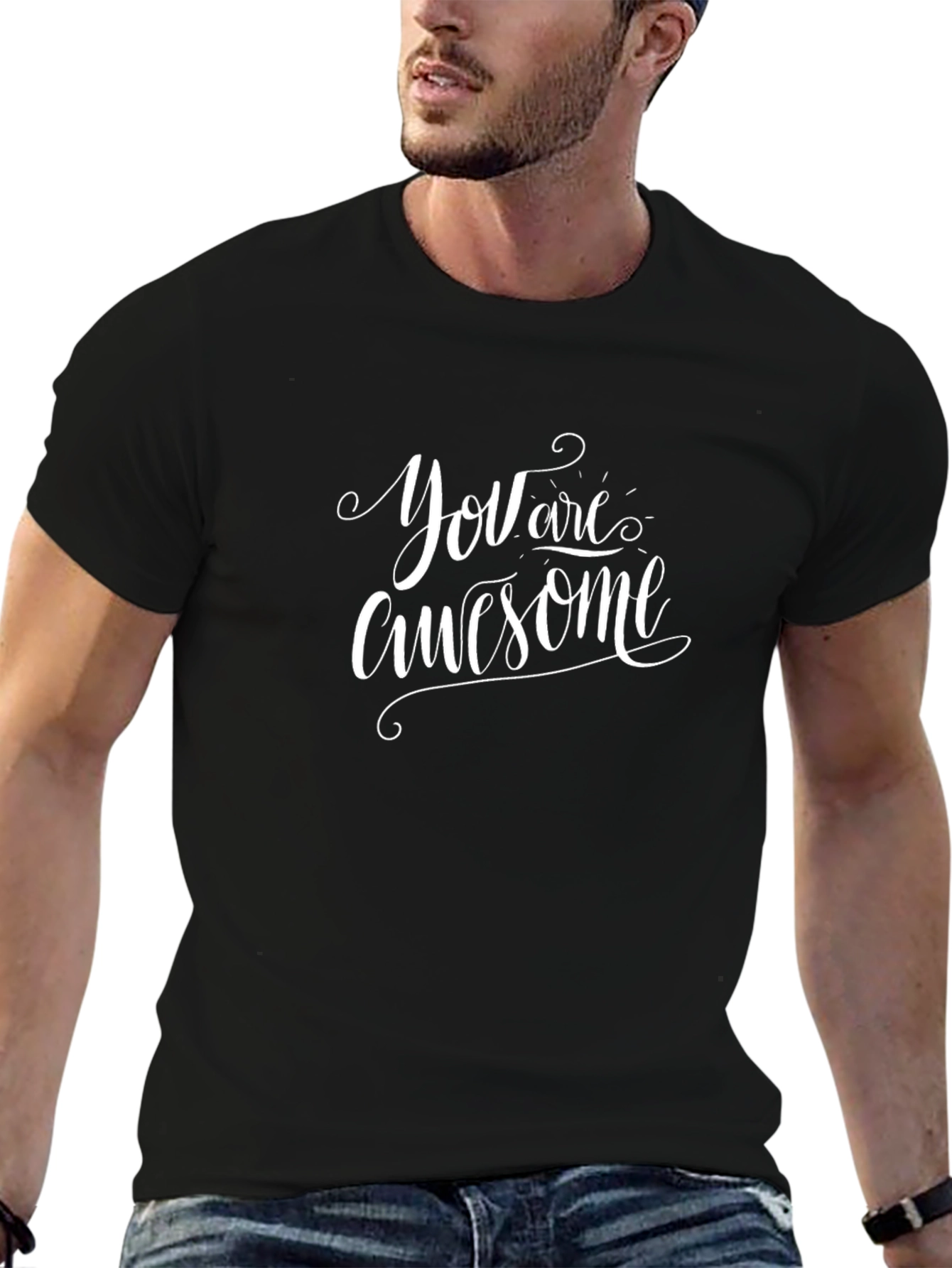 You Are Awesome Graphic Tee - Black