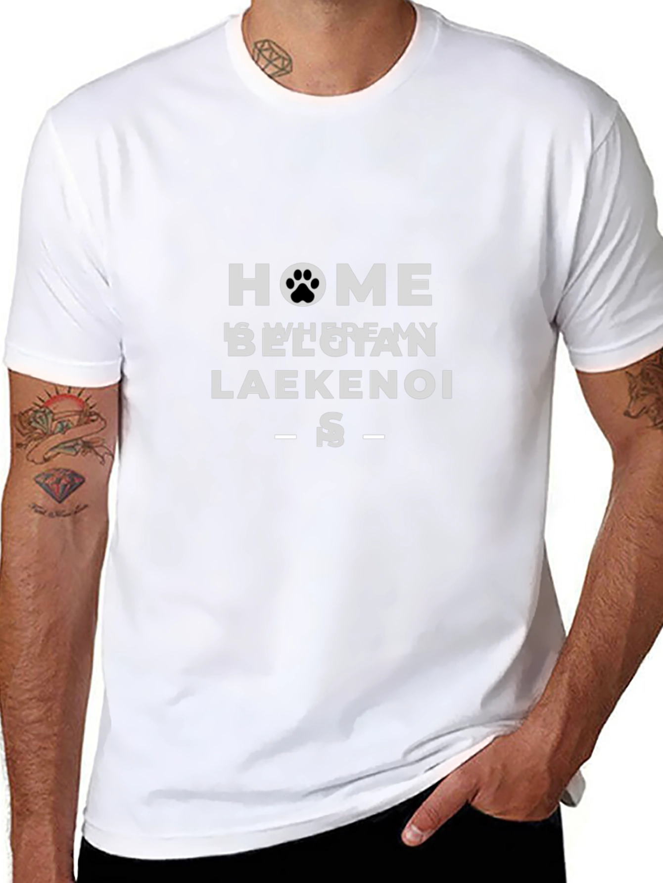 Home is Where My Belgian Laekenois Is Black T-Shirt