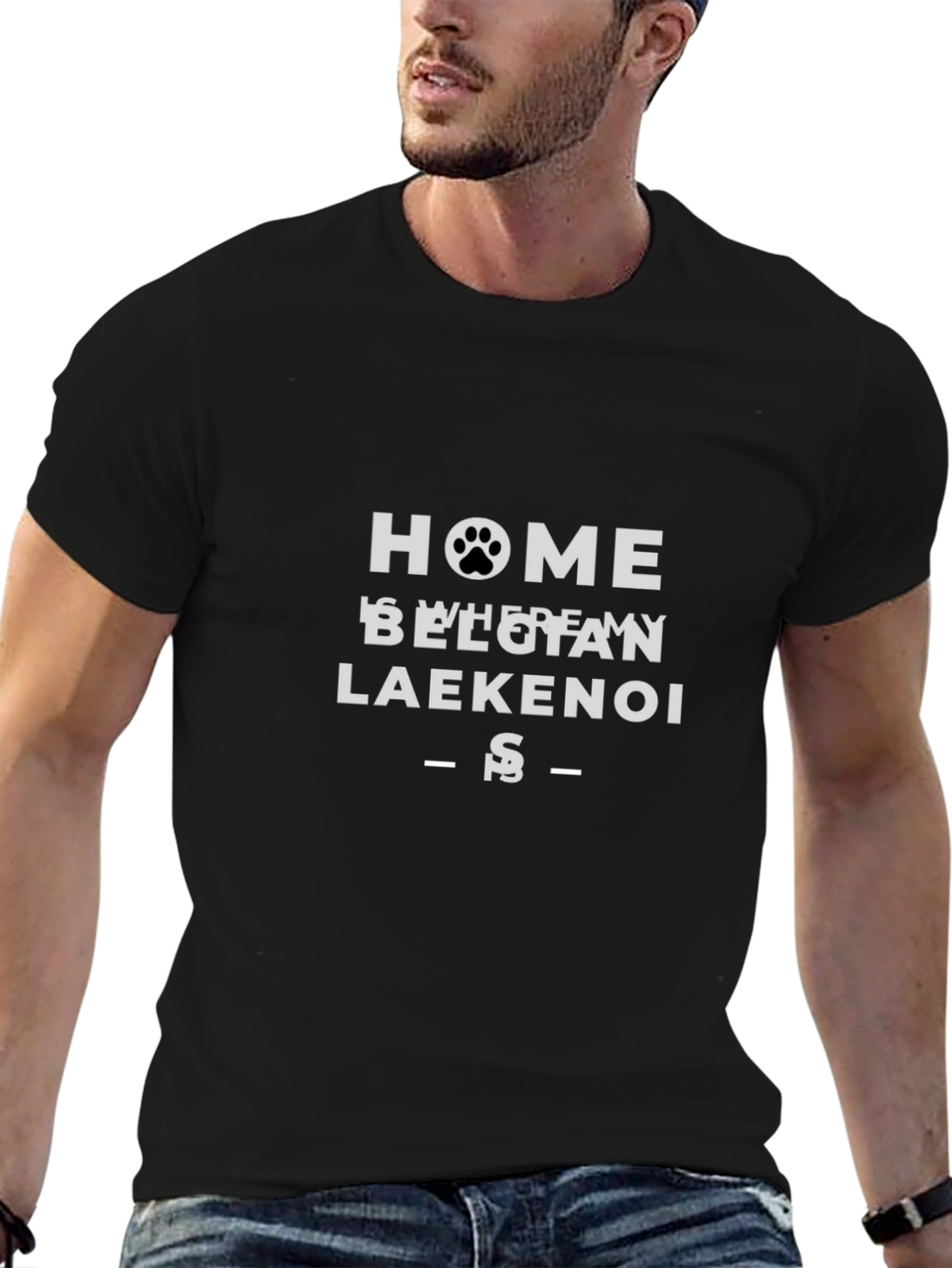 Home is Where My Belgian Laekenois Is Black T-Shirt