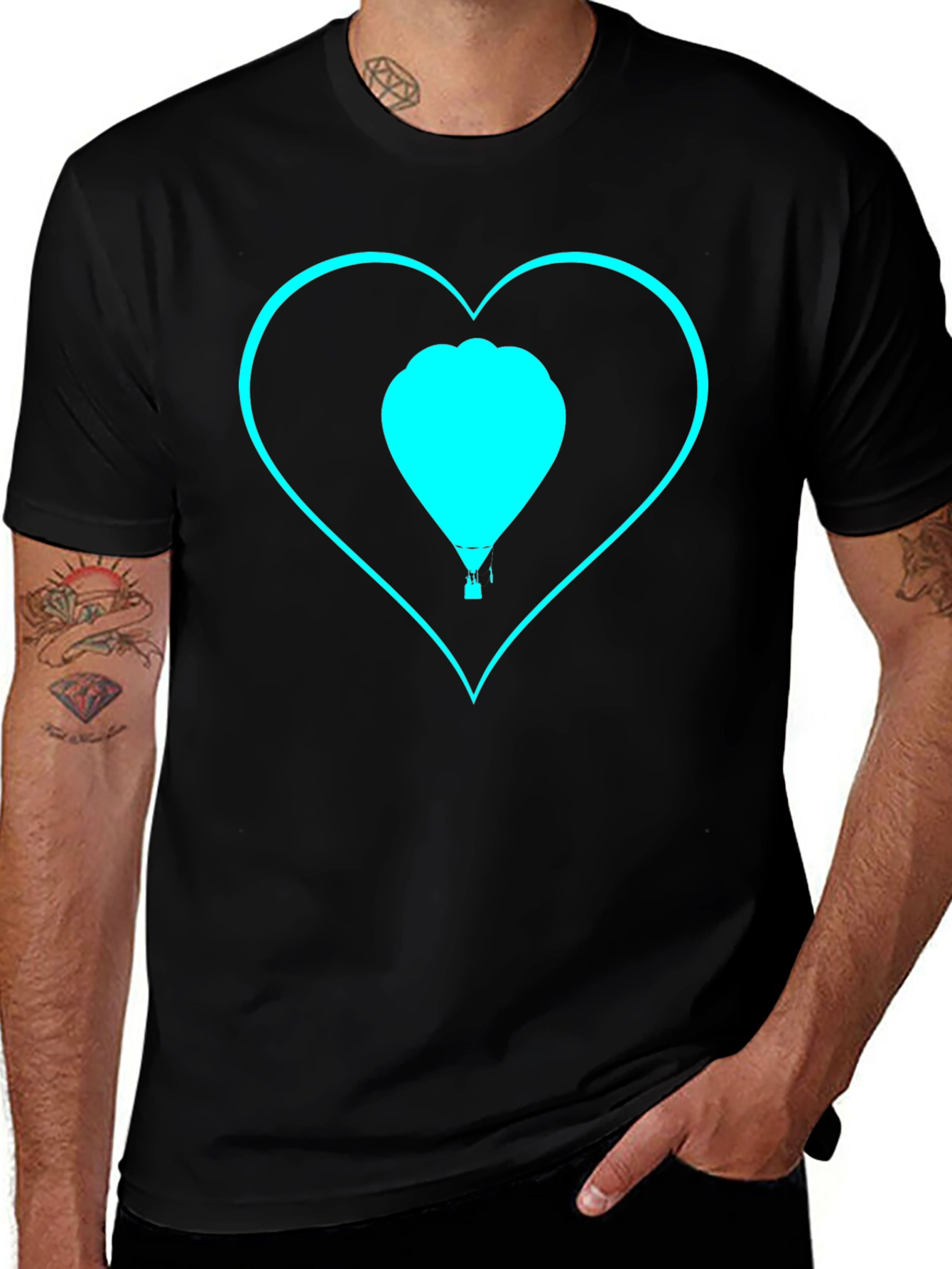 Heart Hot Air Balloon Graphic Tee