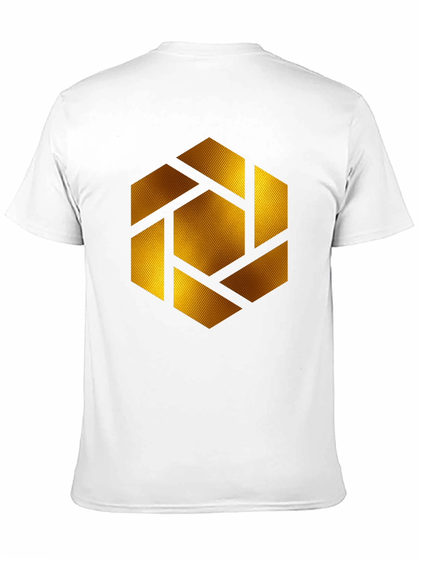 Geometric Gold Shutter Graphic Black T-Shirt