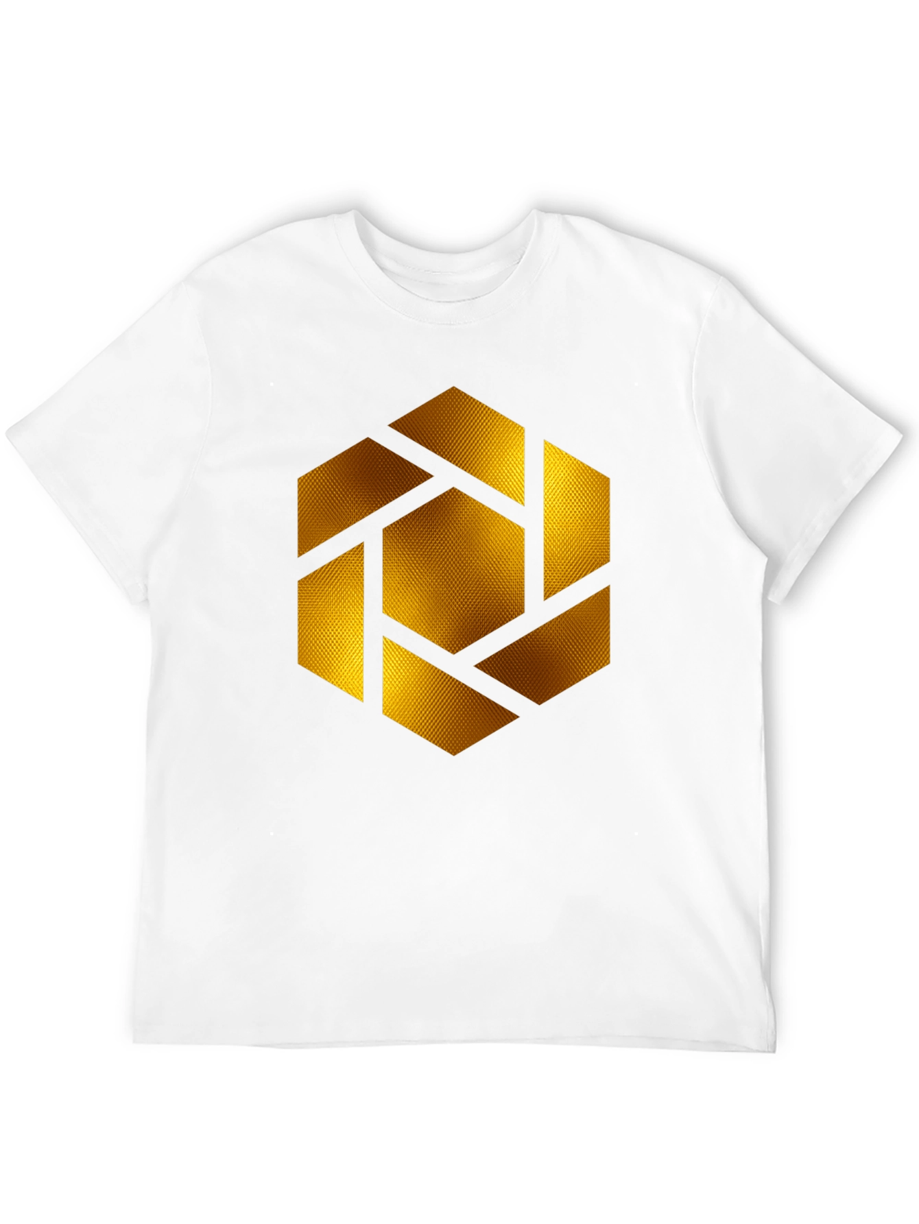 Geometric Gold Shutter Graphic Black T-Shirt