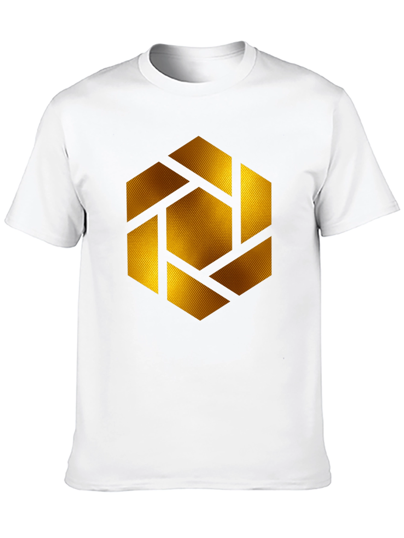 Geometric Gold Shutter Graphic Black T-Shirt