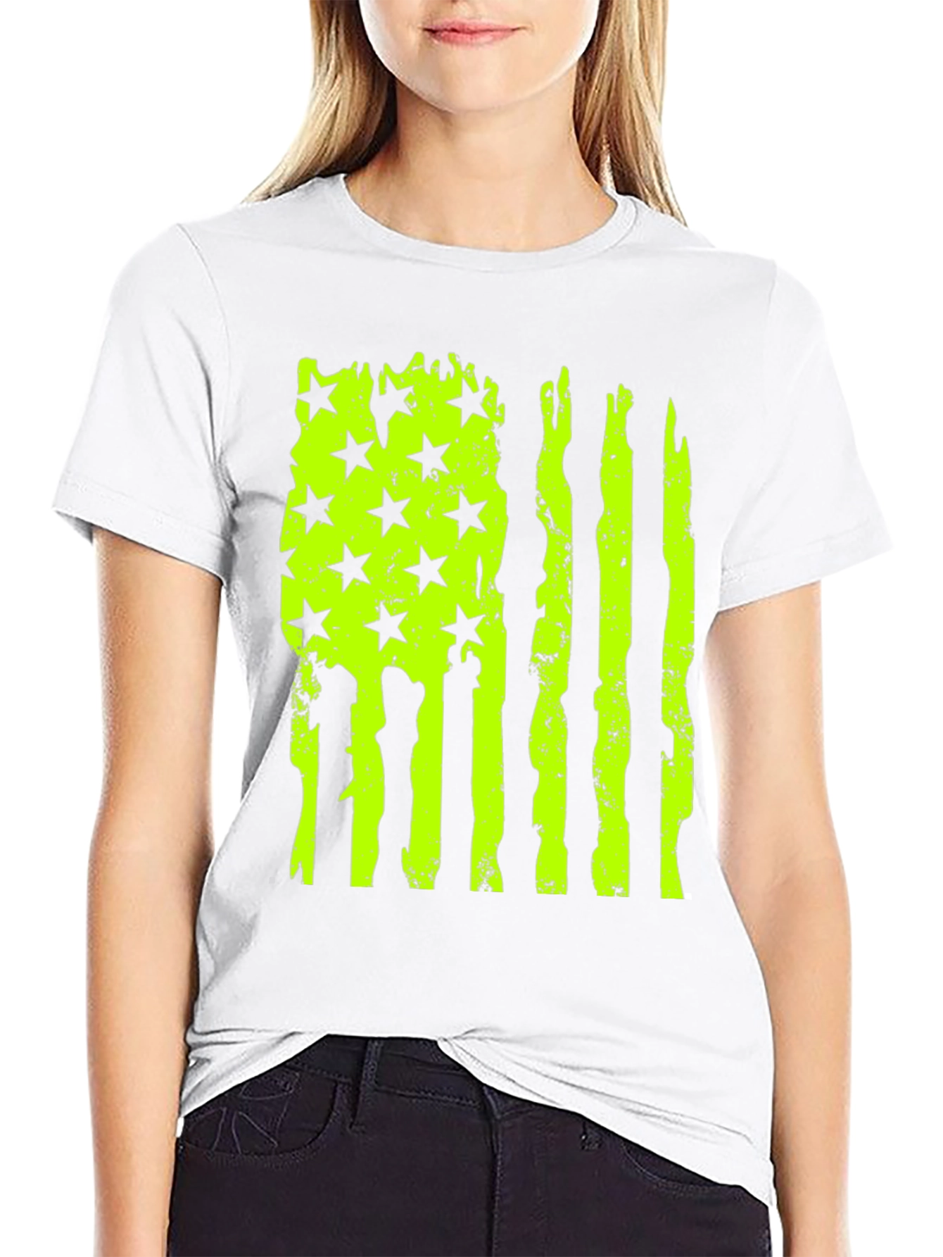 Distressed American Flag Graphic T-Shirt
