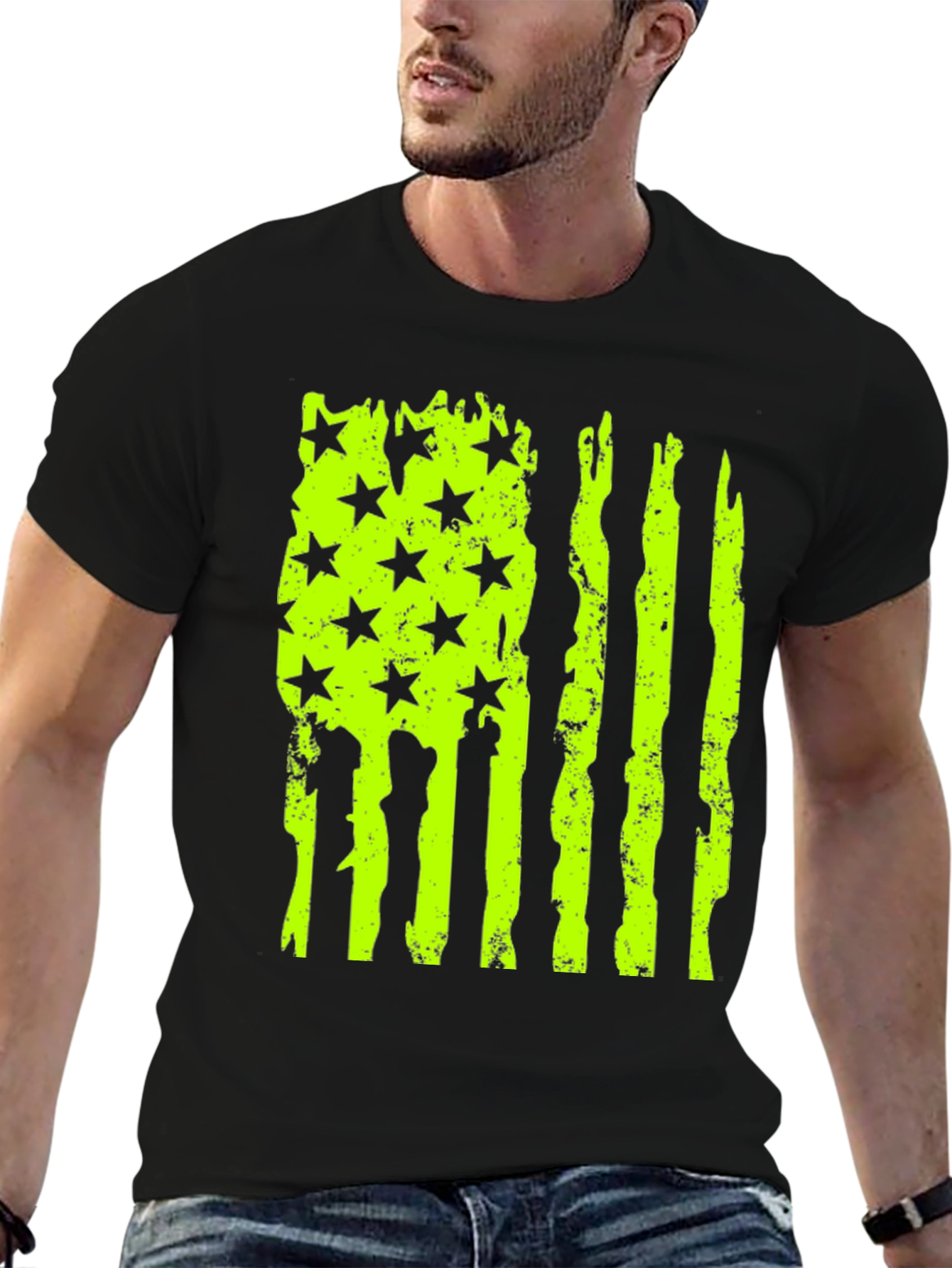 Distressed American Flag Graphic T-Shirt