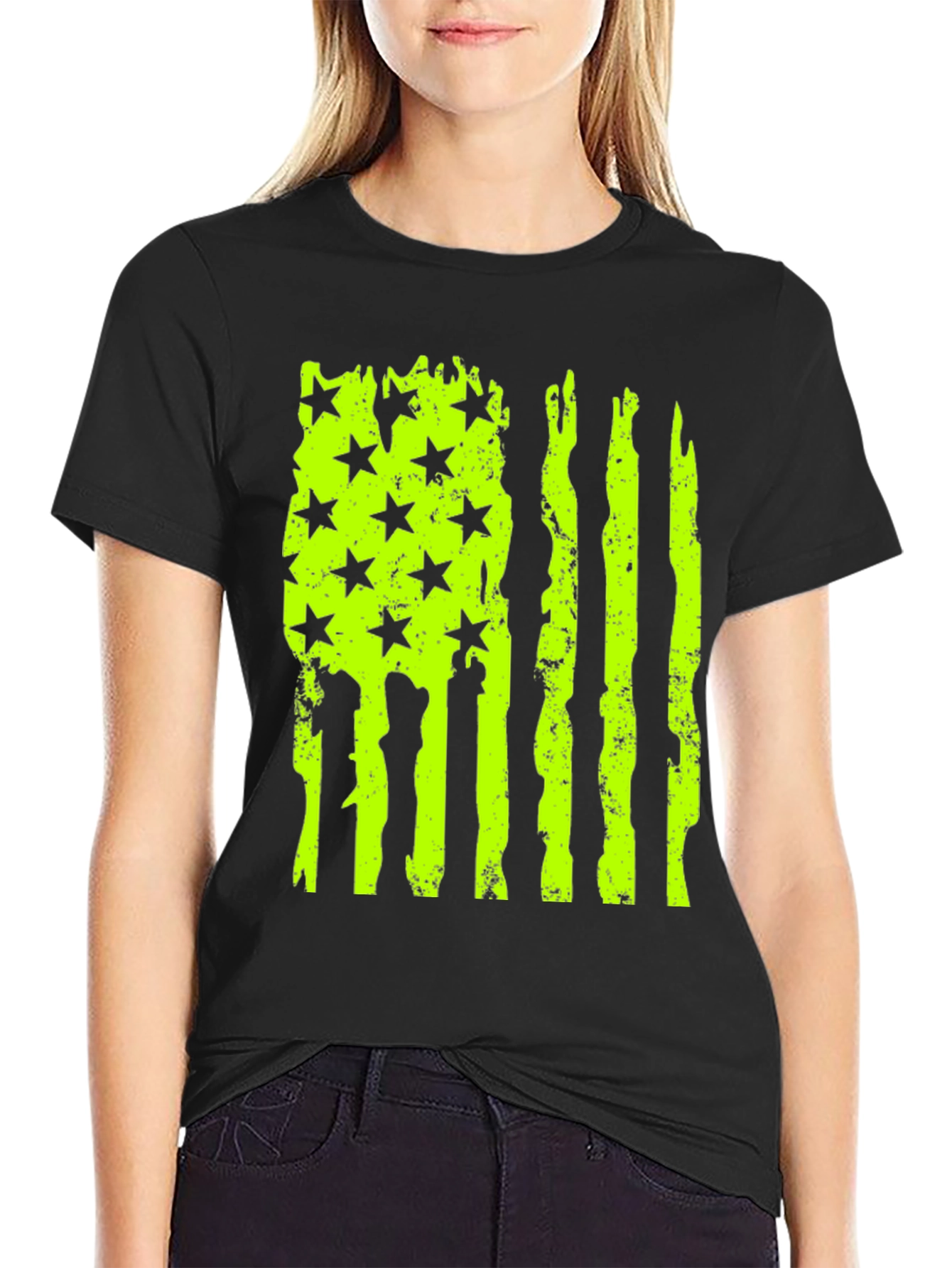 Distressed American Flag Graphic T-Shirt