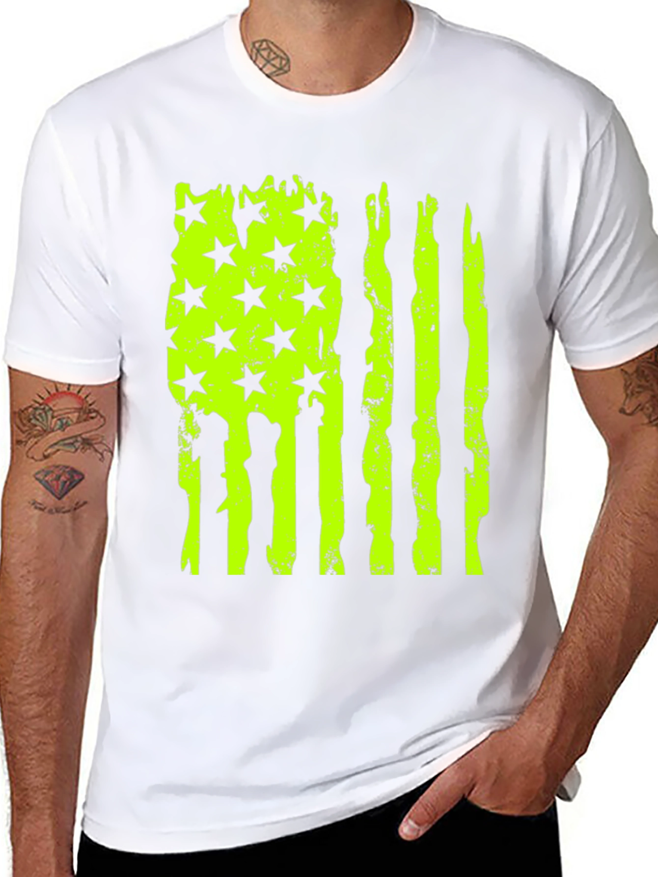 Distressed American Flag Graphic T-Shirt