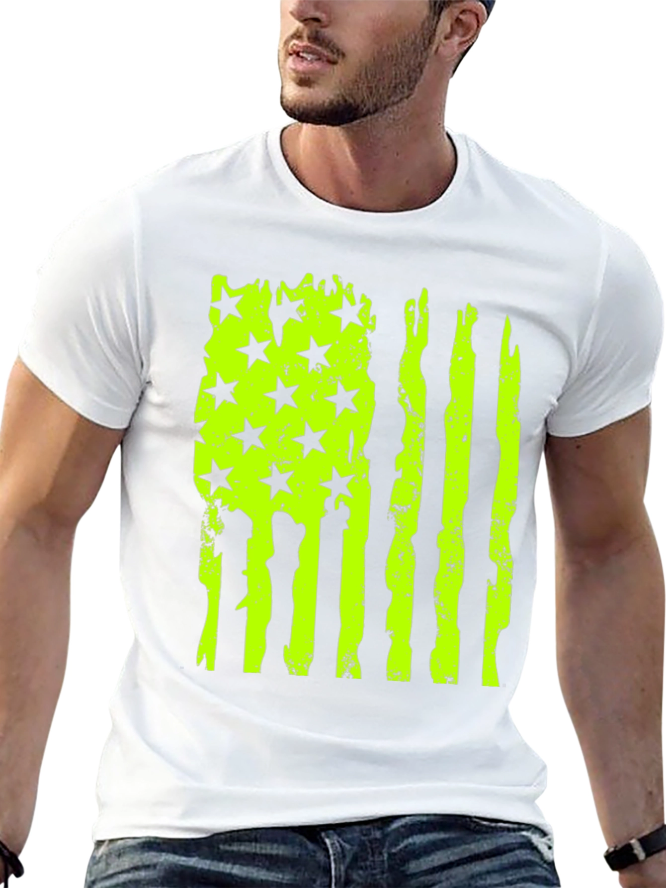 Distressed American Flag Graphic T-Shirt