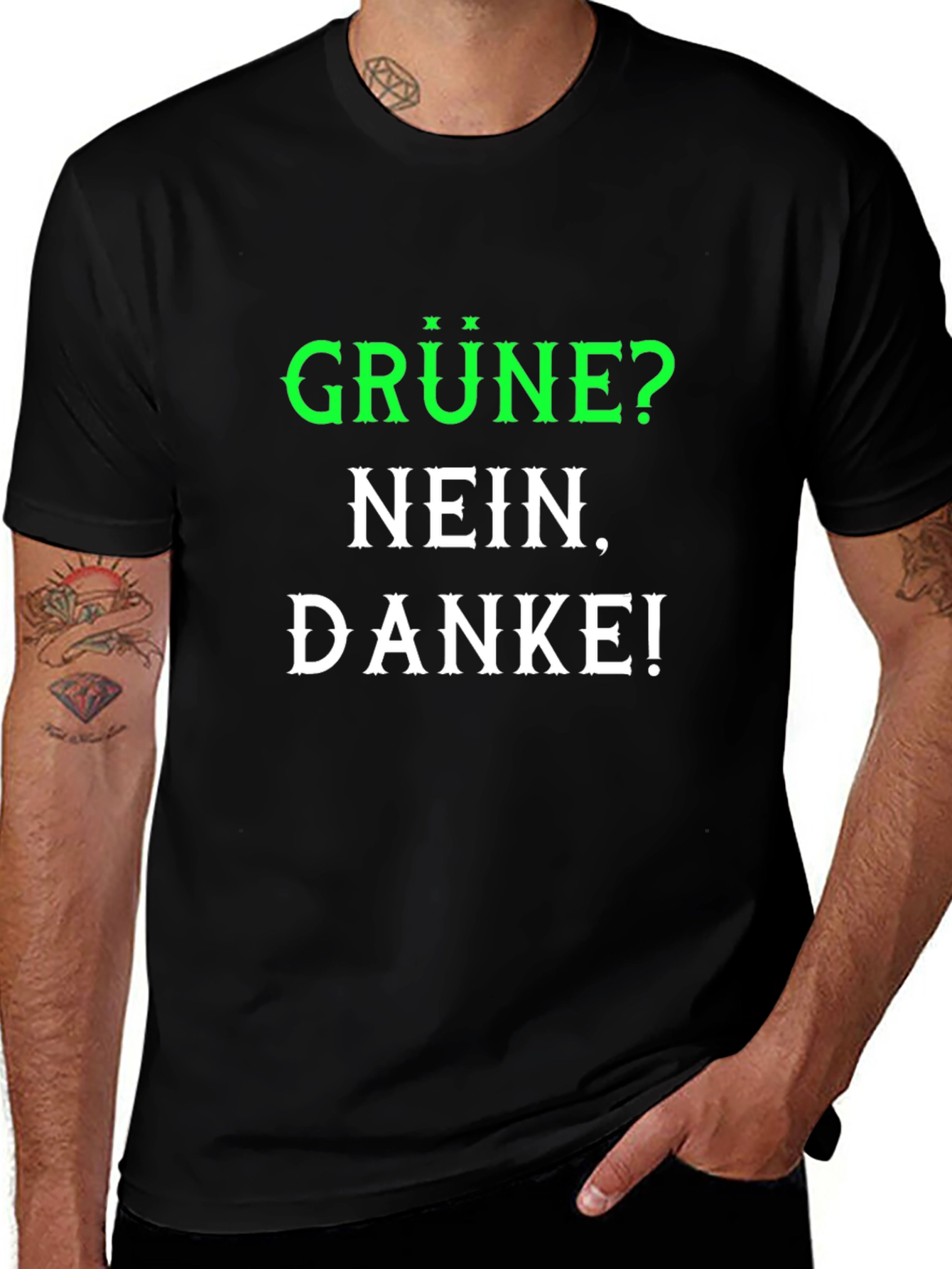 Grüne Nein Danke T-Shirt - Anti-Green Party Slogan Tee