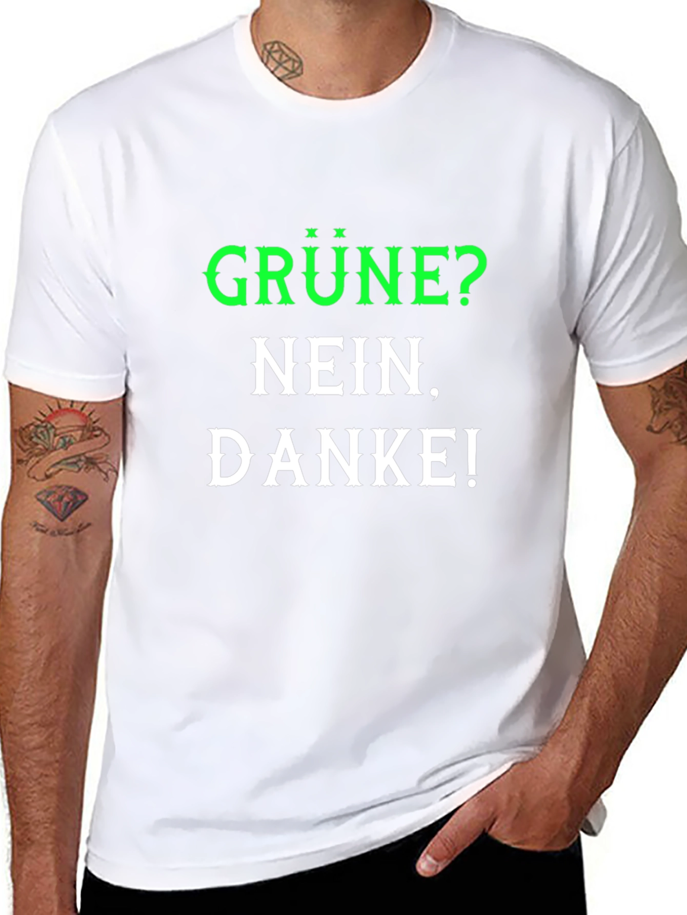 Grüne Nein Danke T-Shirt - Anti-Green Party Slogan Tee