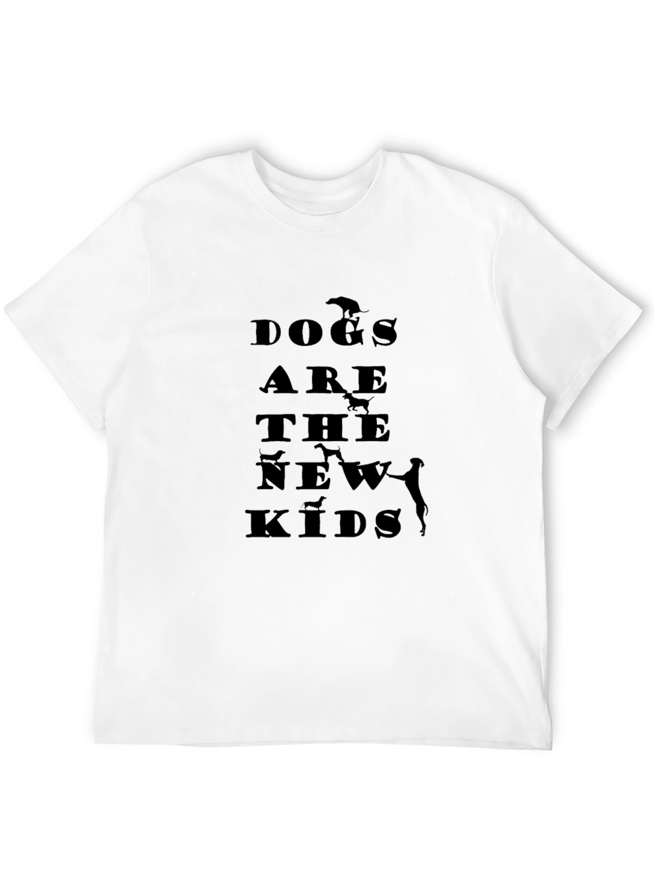Dogs Are The New Kids Black Graphic T-Shirt