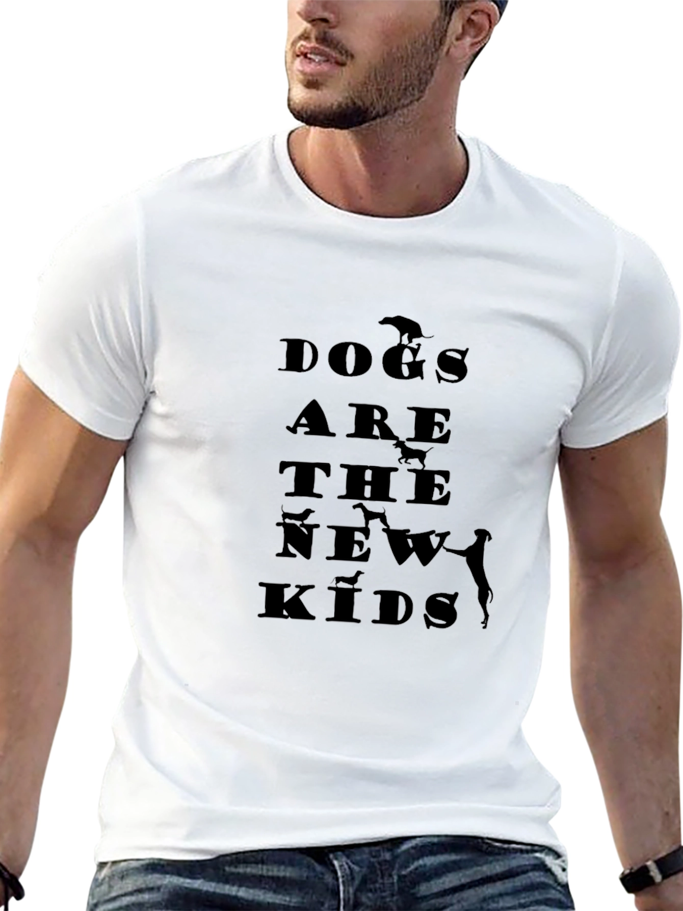 Dogs Are The New Kids Black Graphic T-Shirt
