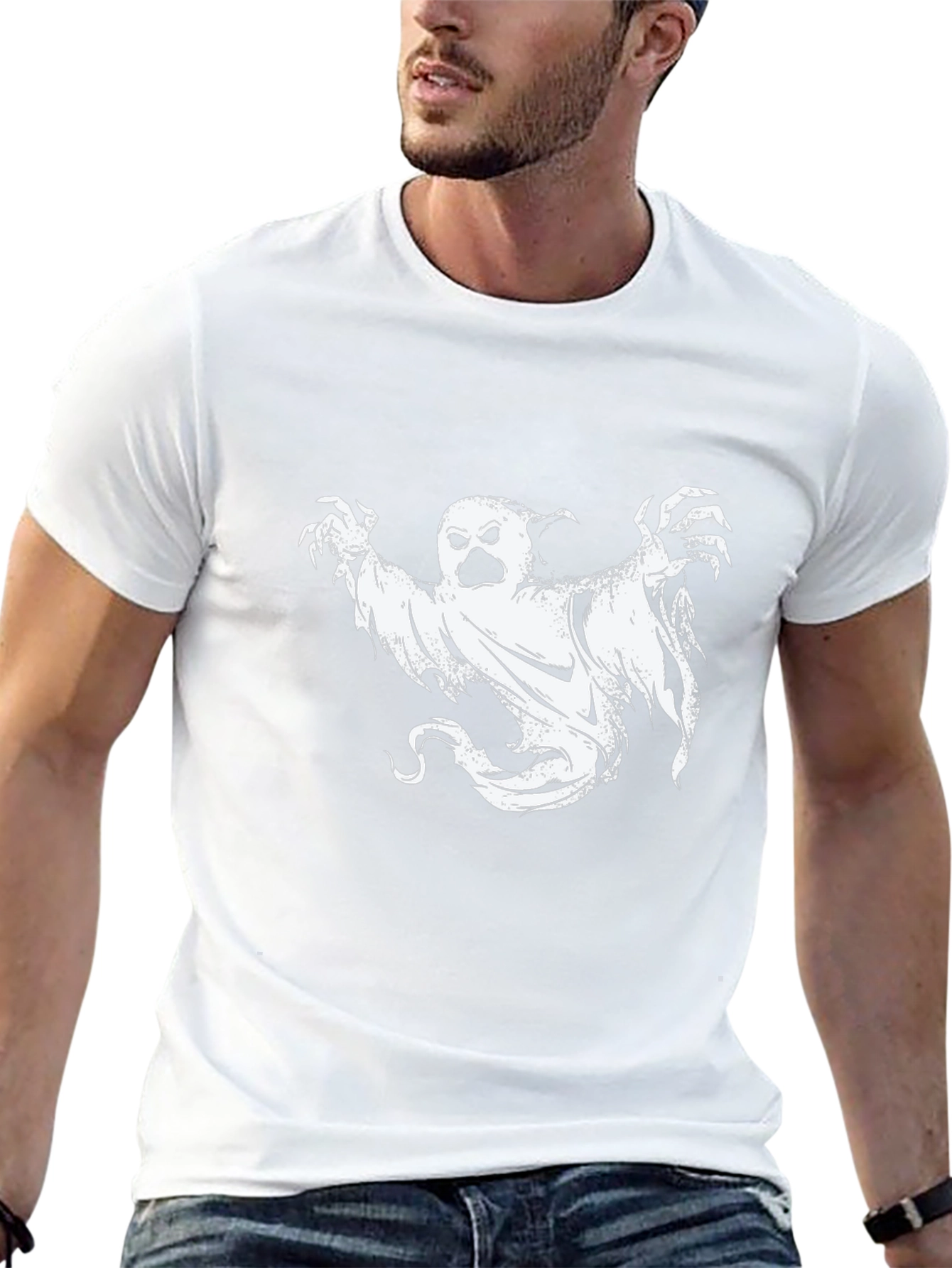 Ghost Graphic Tee - Mens Black Halloween T-Shirt
