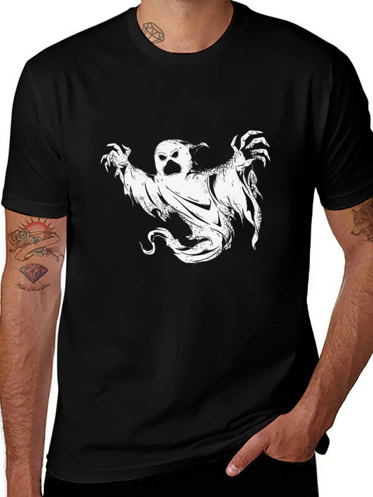 Ghost Graphic Tee - Mens Black Halloween T-Shirt