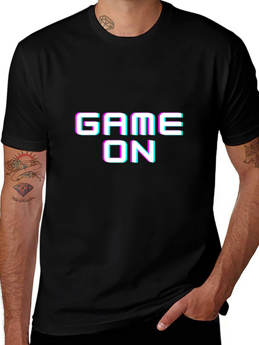 Game On Graphic Tee - Black Cotton T-Shirt