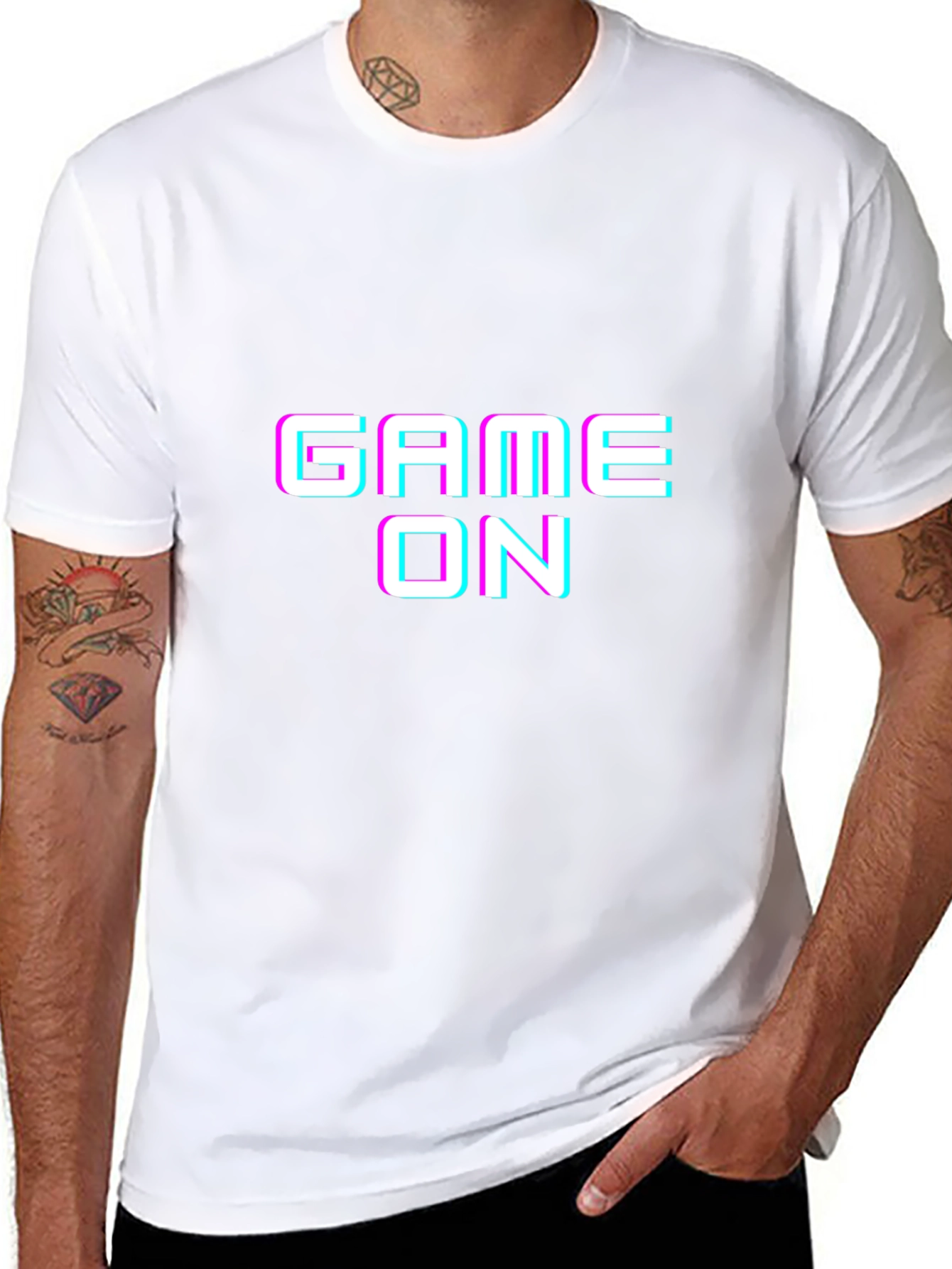 Game On Graphic Tee - Black Cotton T-Shirt