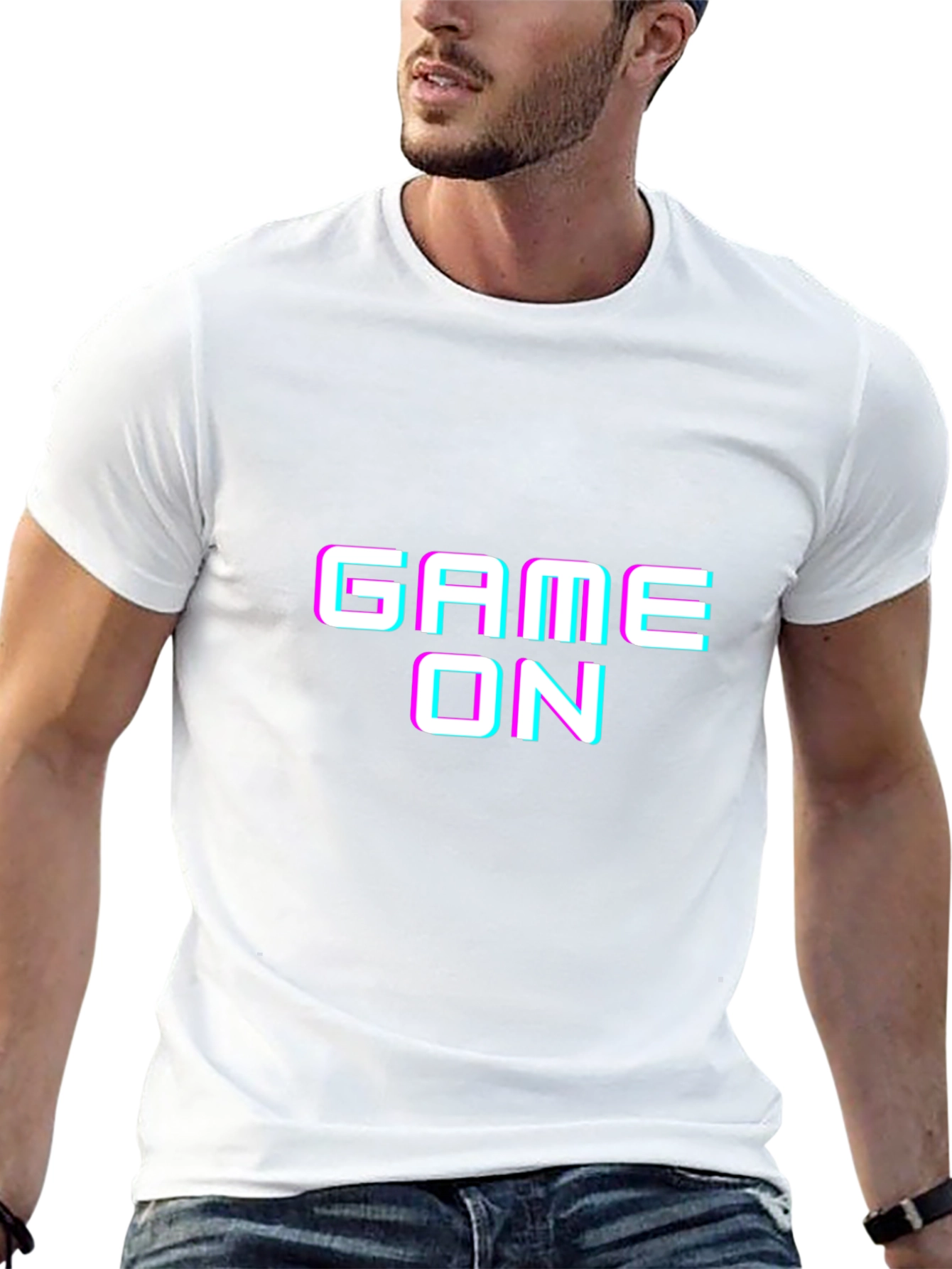 Game On Graphic Tee - Black Cotton T-Shirt