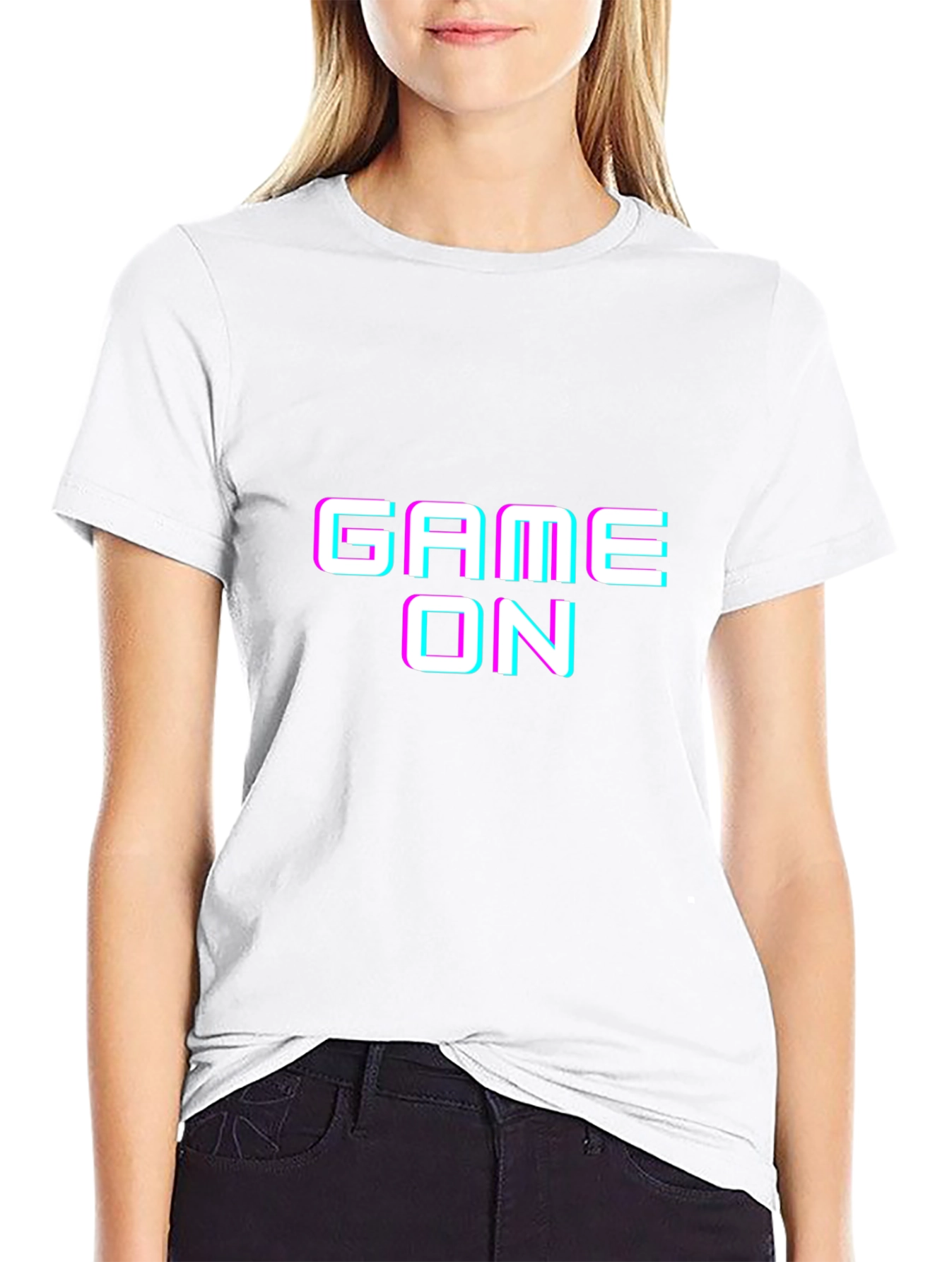Game On Graphic Tee - Black Cotton T-Shirt