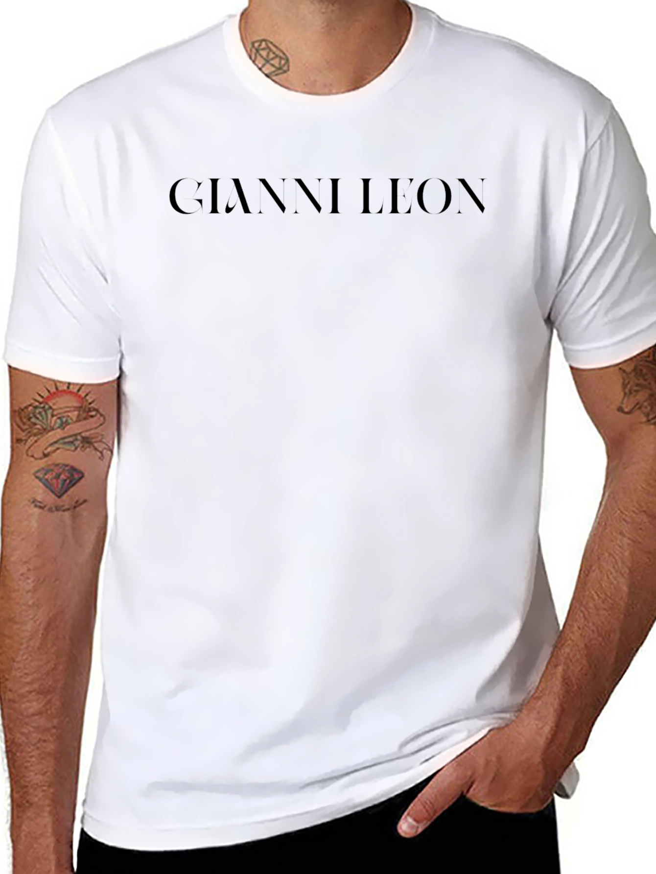 Gianni Leon Black Graphic T-Shirt
