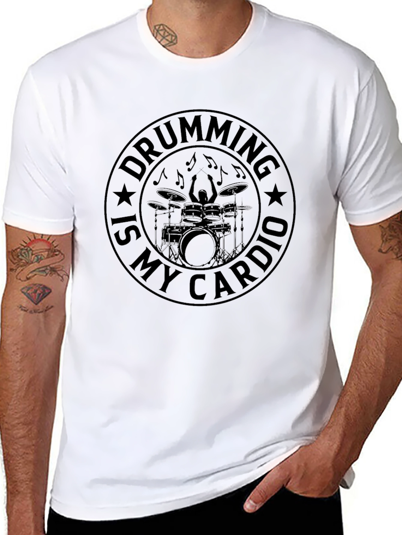 Drumming is My Cardio Black T-Shirt