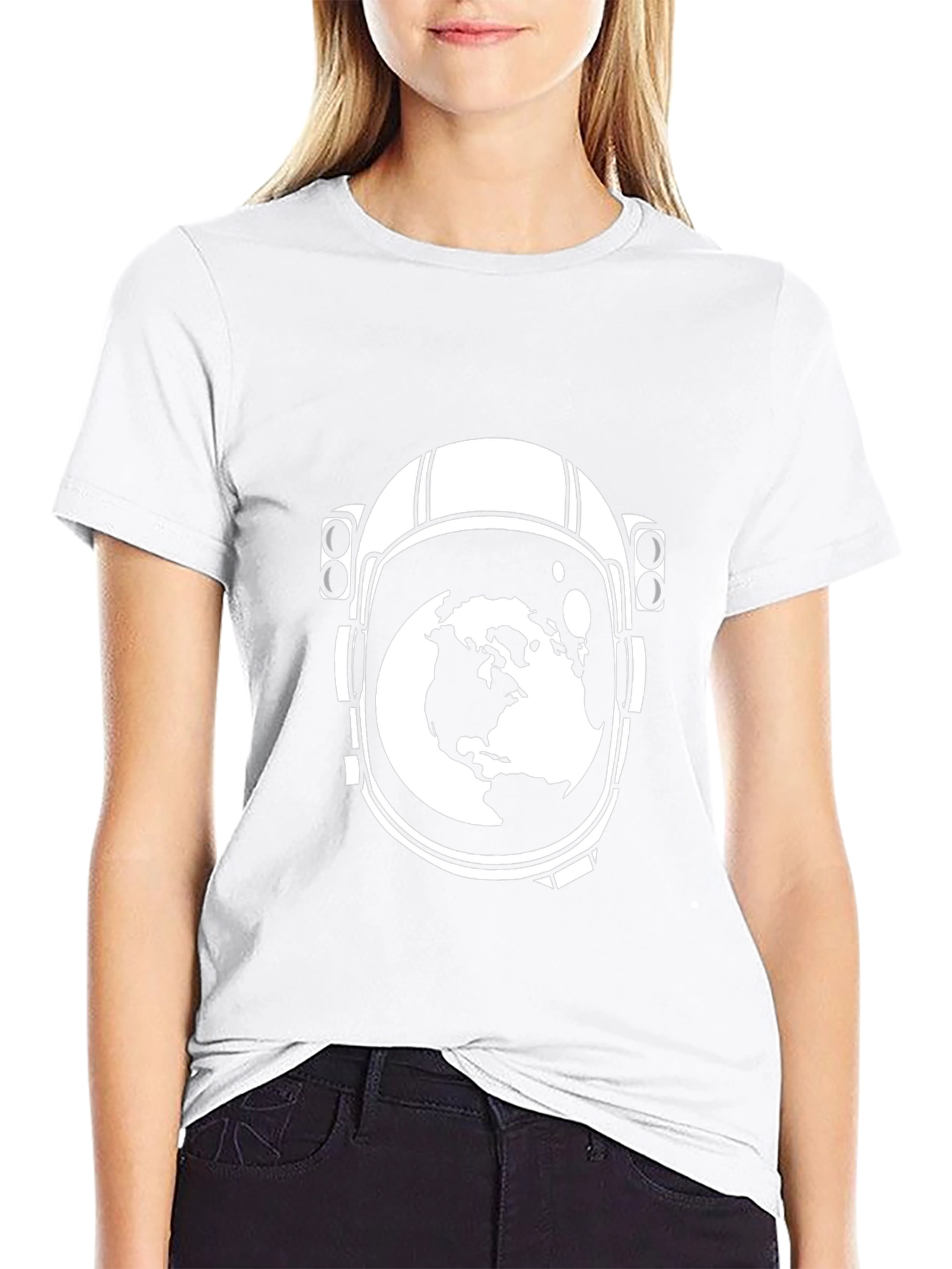 Astronaut Helmet Earth Graphic Tee