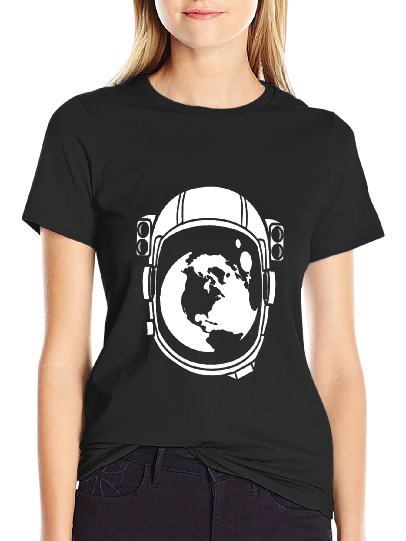 Astronaut Helmet Earth Graphic Tee
