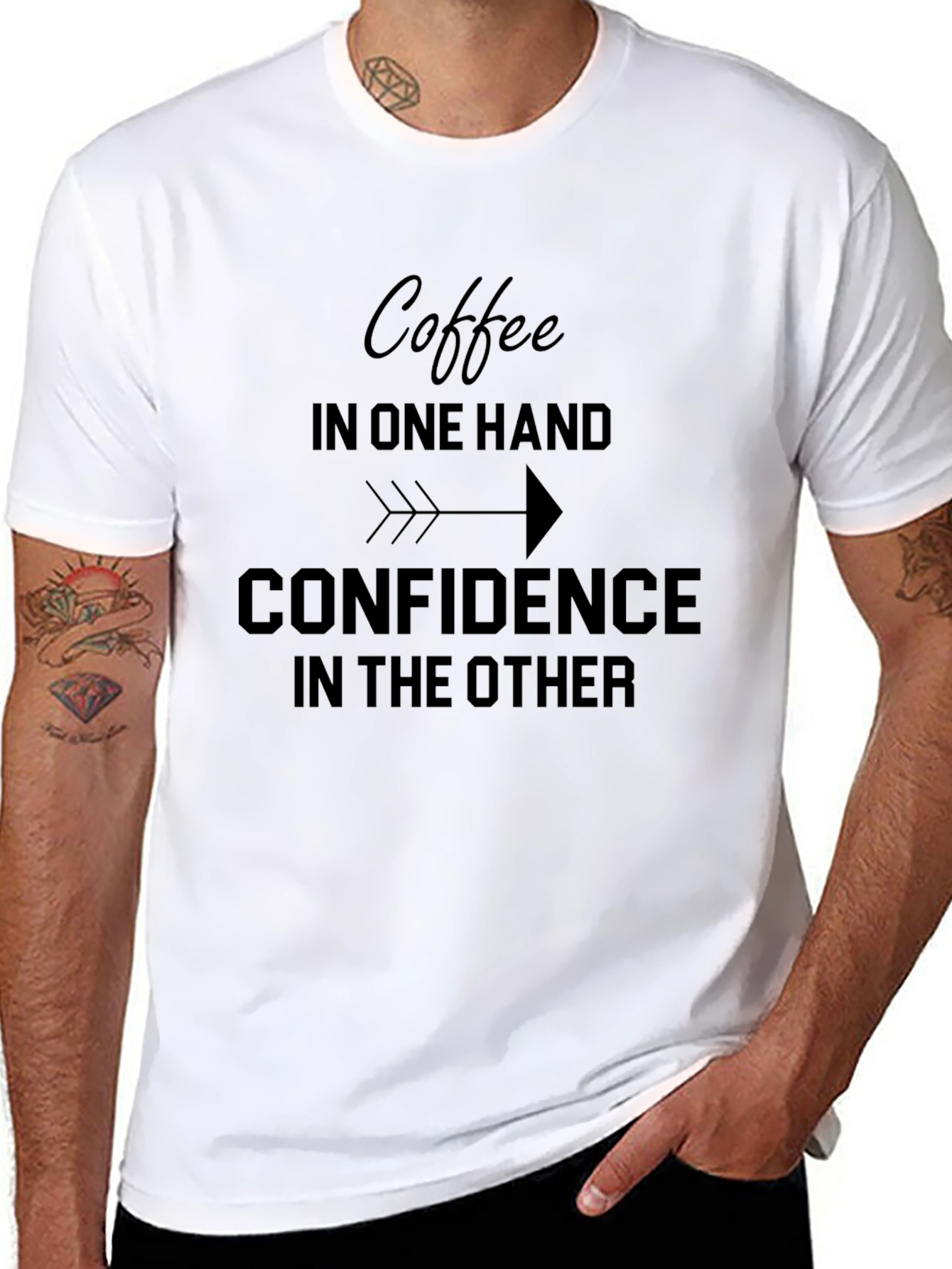 Coffee & Confidence Black Graphic Tee