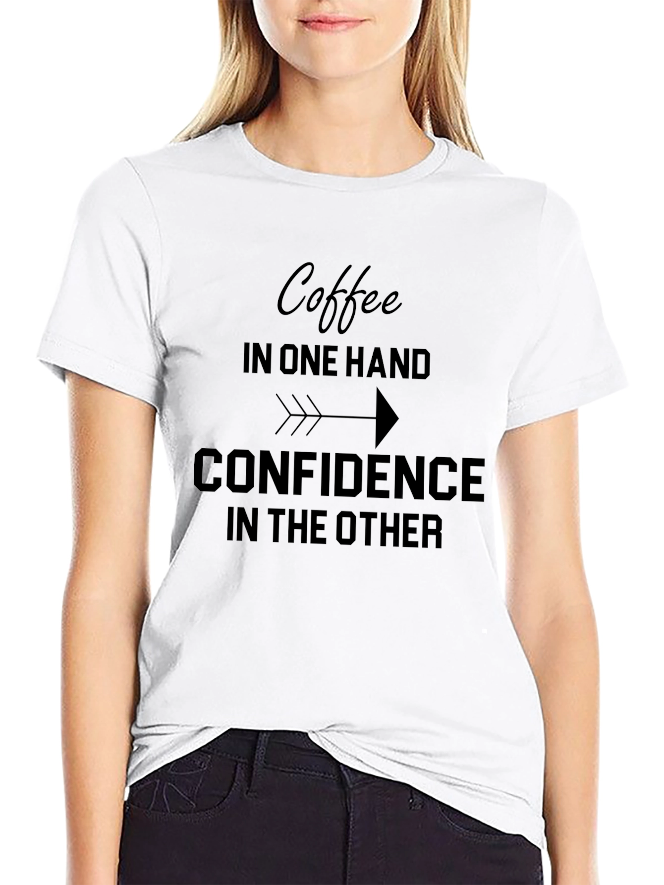 Coffee & Confidence Black Graphic Tee