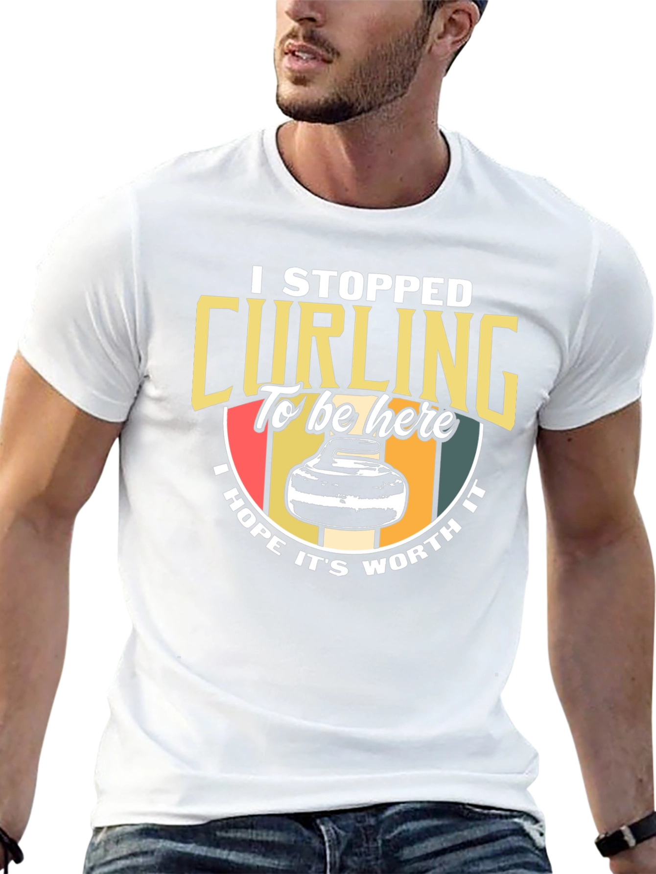 Curling T-Shirt: I Stopped Curling To Be Here Tee