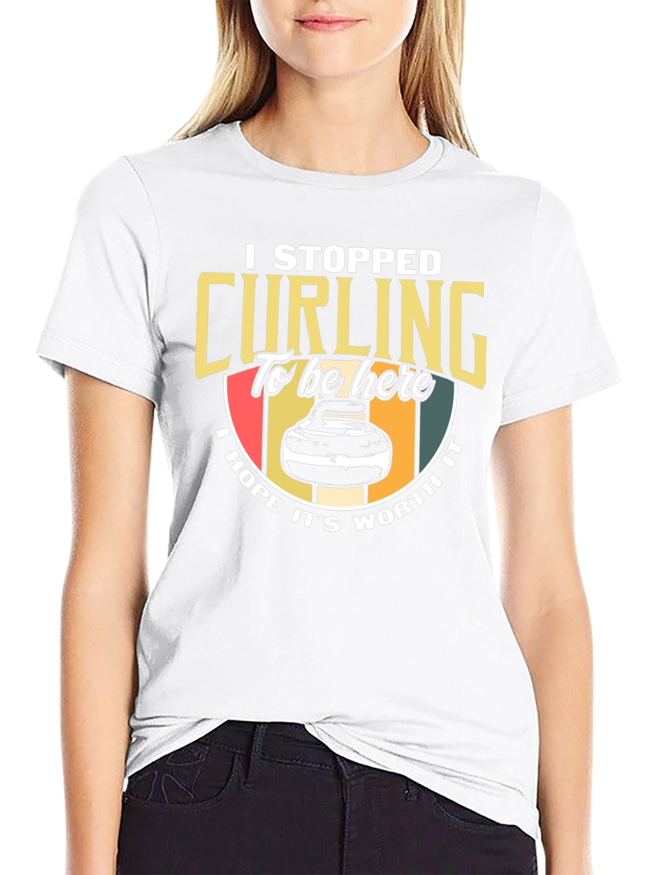 Curling T-Shirt: I Stopped Curling To Be Here Tee