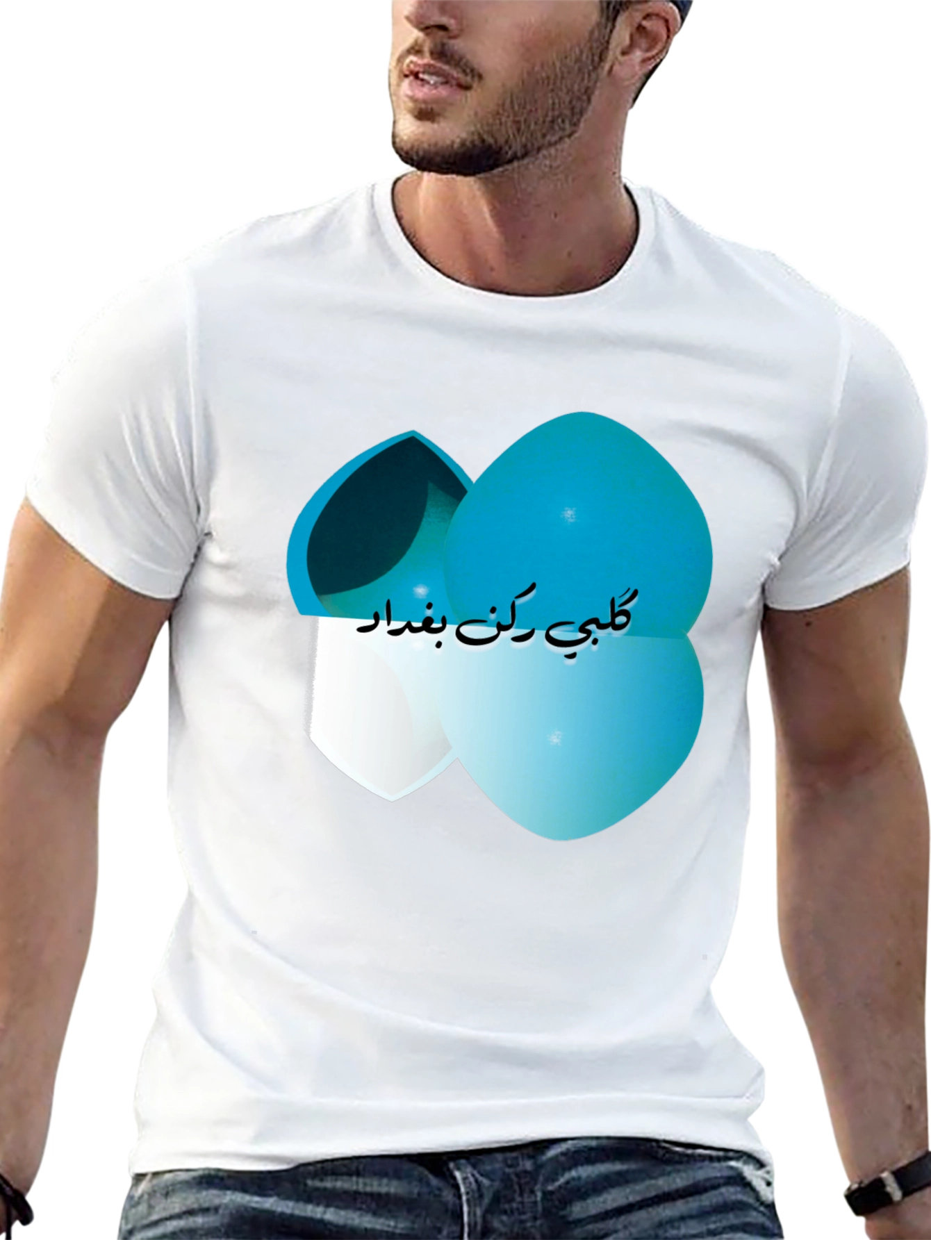 Mens Black T-Shirt with Artistic Design
