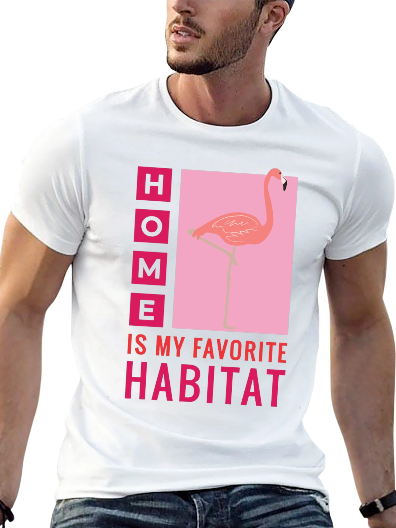 Home is My Habitat Flamingo Graphic Tee