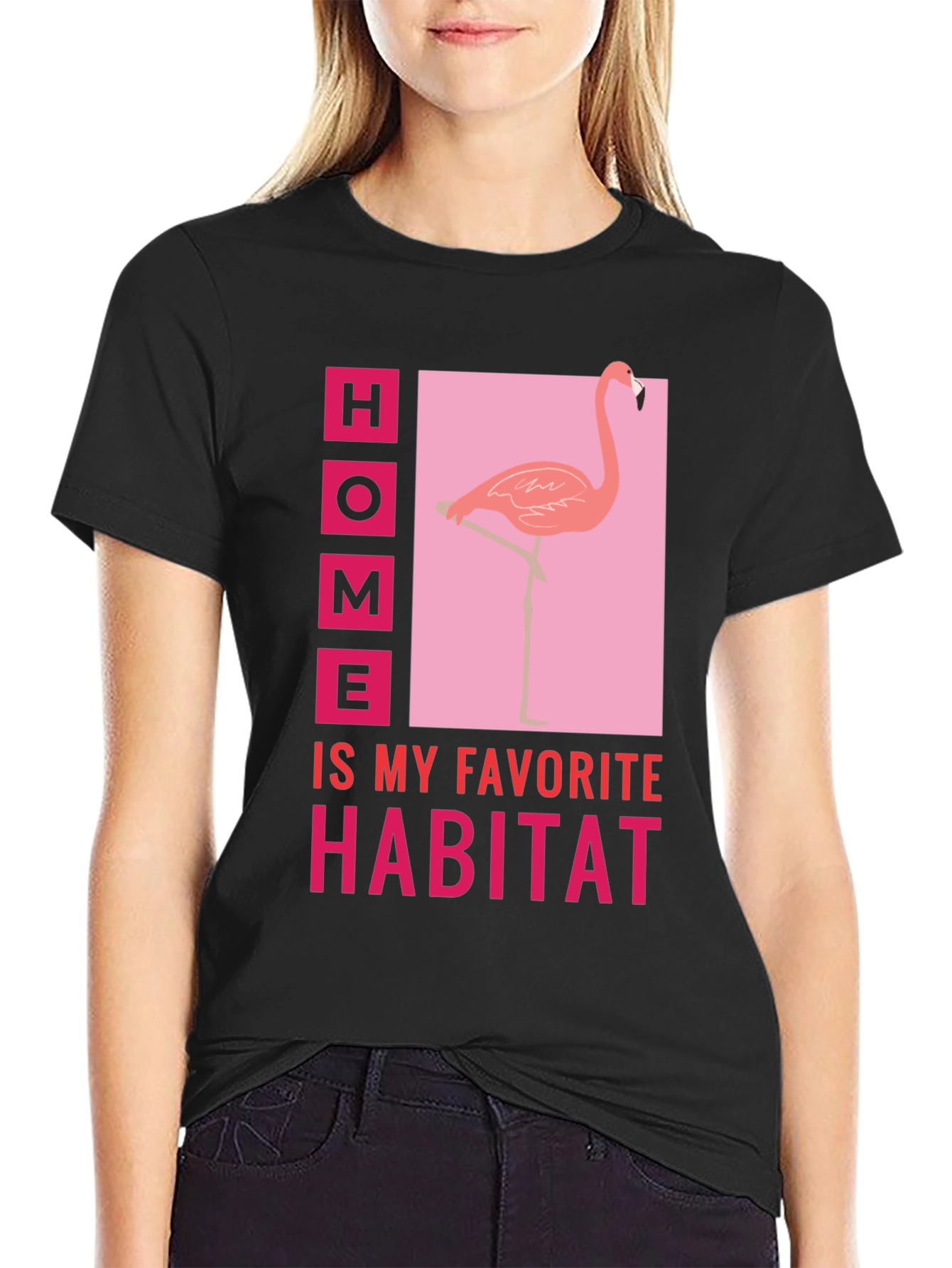 Home is My Habitat Flamingo Graphic Tee