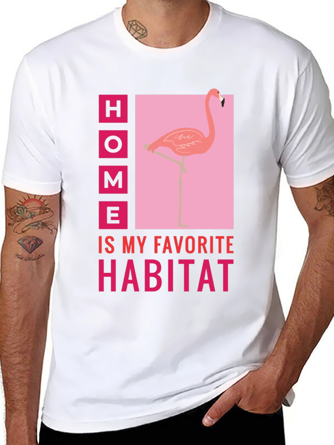 Home is My Habitat Flamingo Graphic Tee