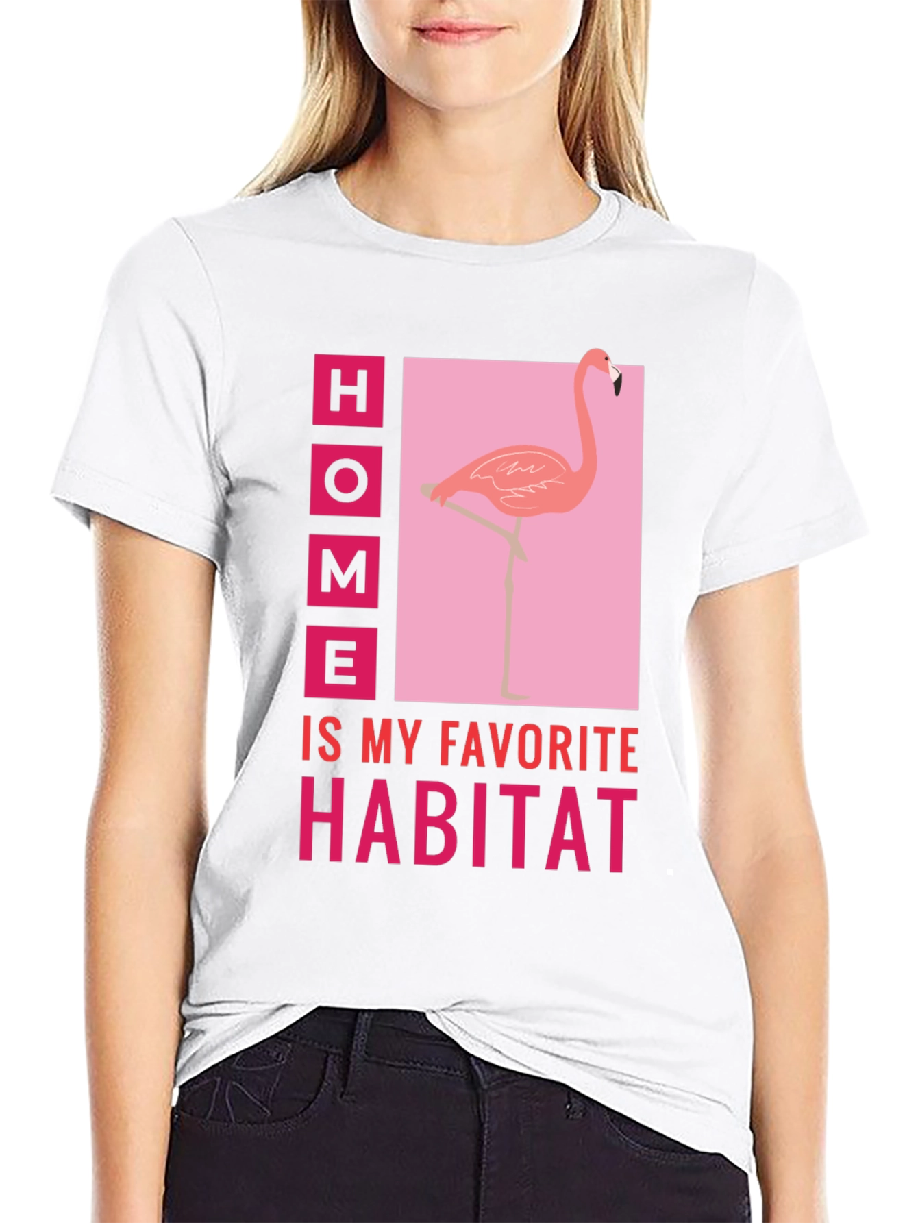 Home is My Habitat Flamingo Graphic Tee