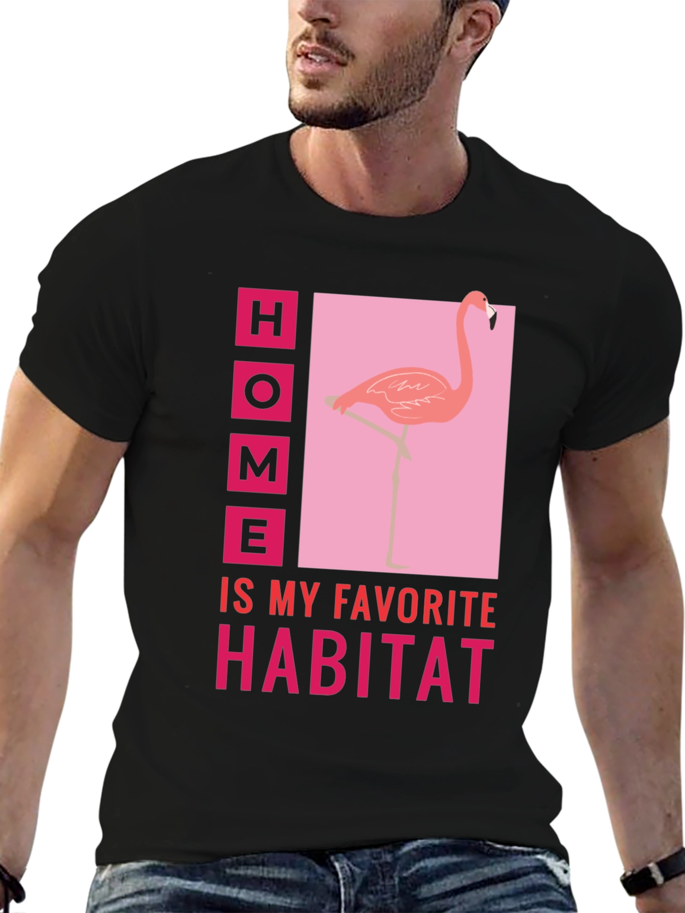 Home is My Habitat Flamingo Graphic Tee
