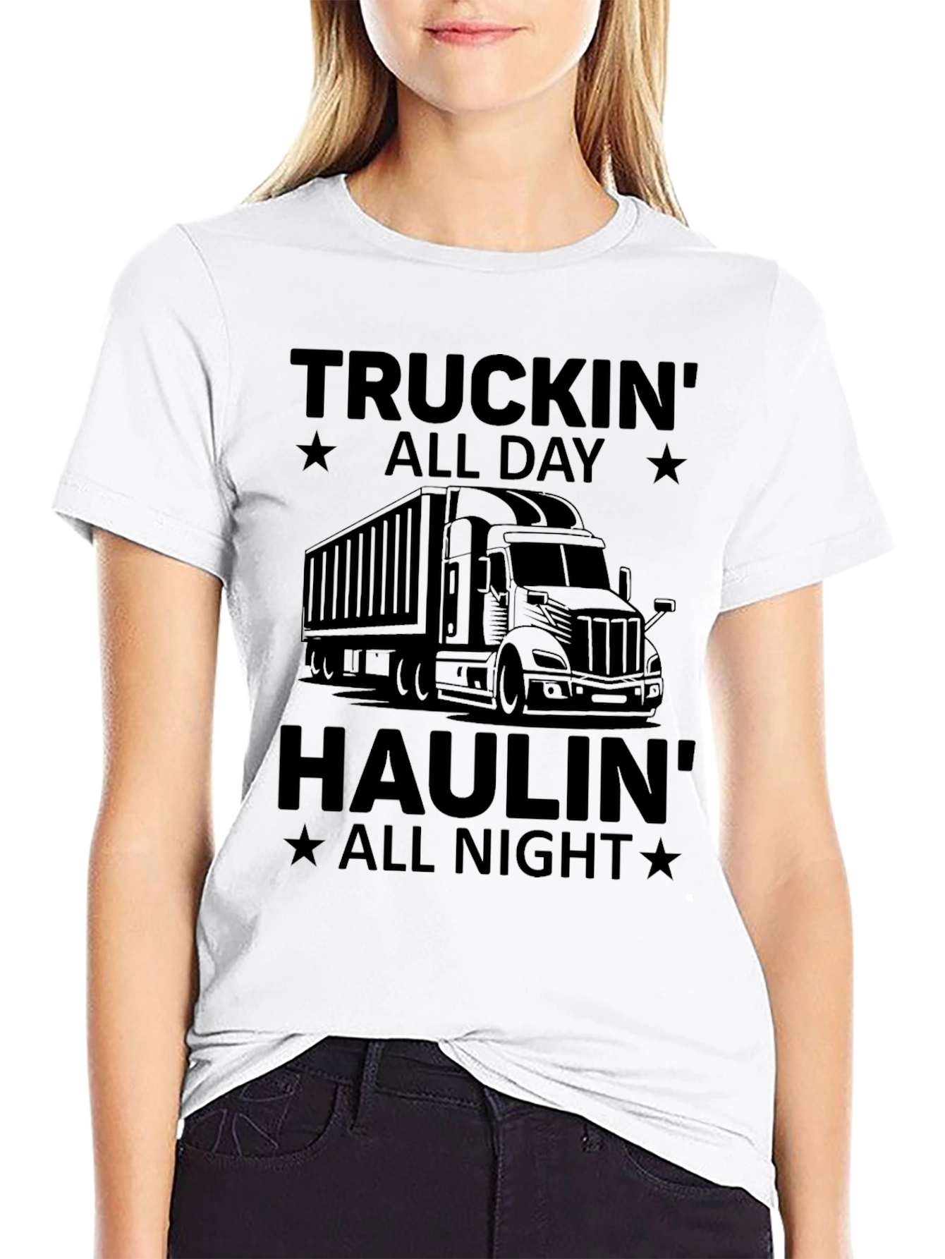 Truckin All Day Haulin All Night T-Shirt