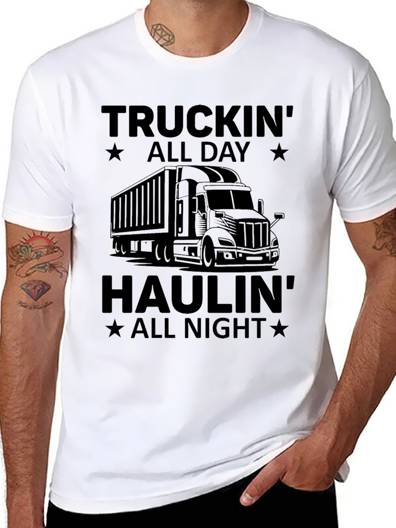 Truckin All Day Haulin All Night T-Shirt