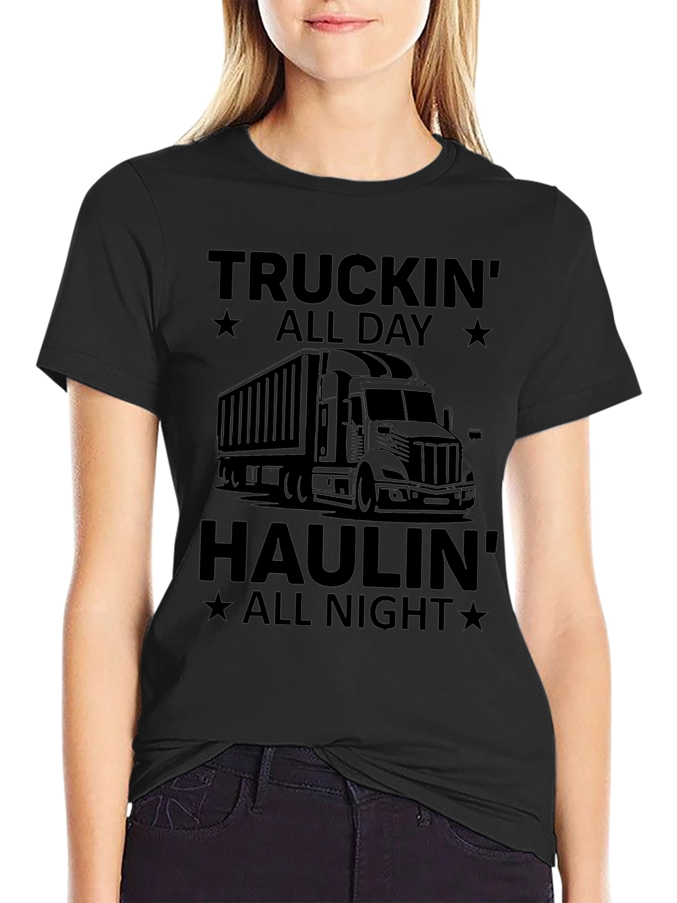 Truckin All Day Haulin All Night T-Shirt