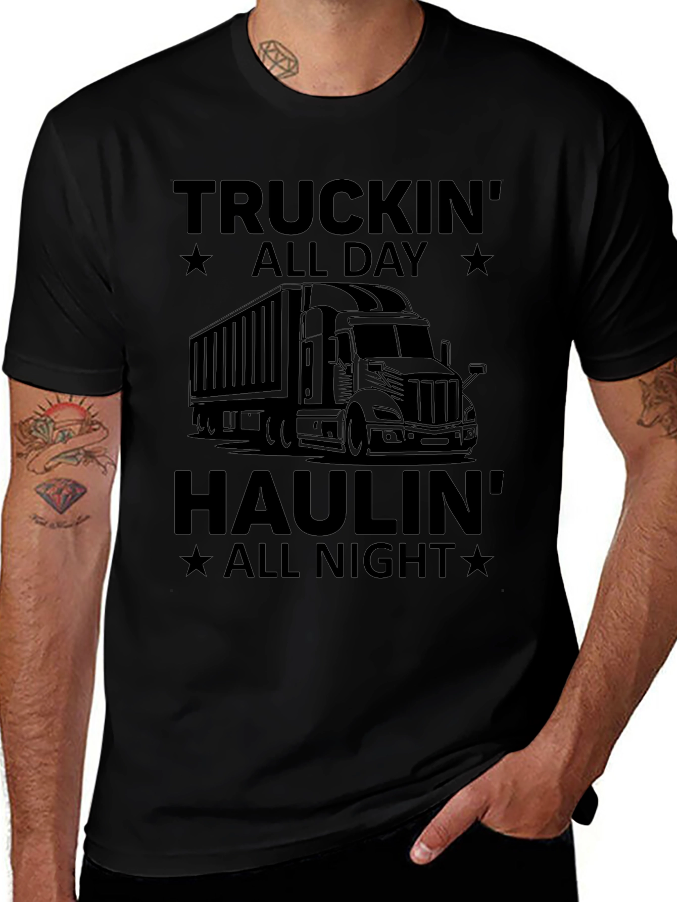 Truckin All Day Haulin All Night T-Shirt