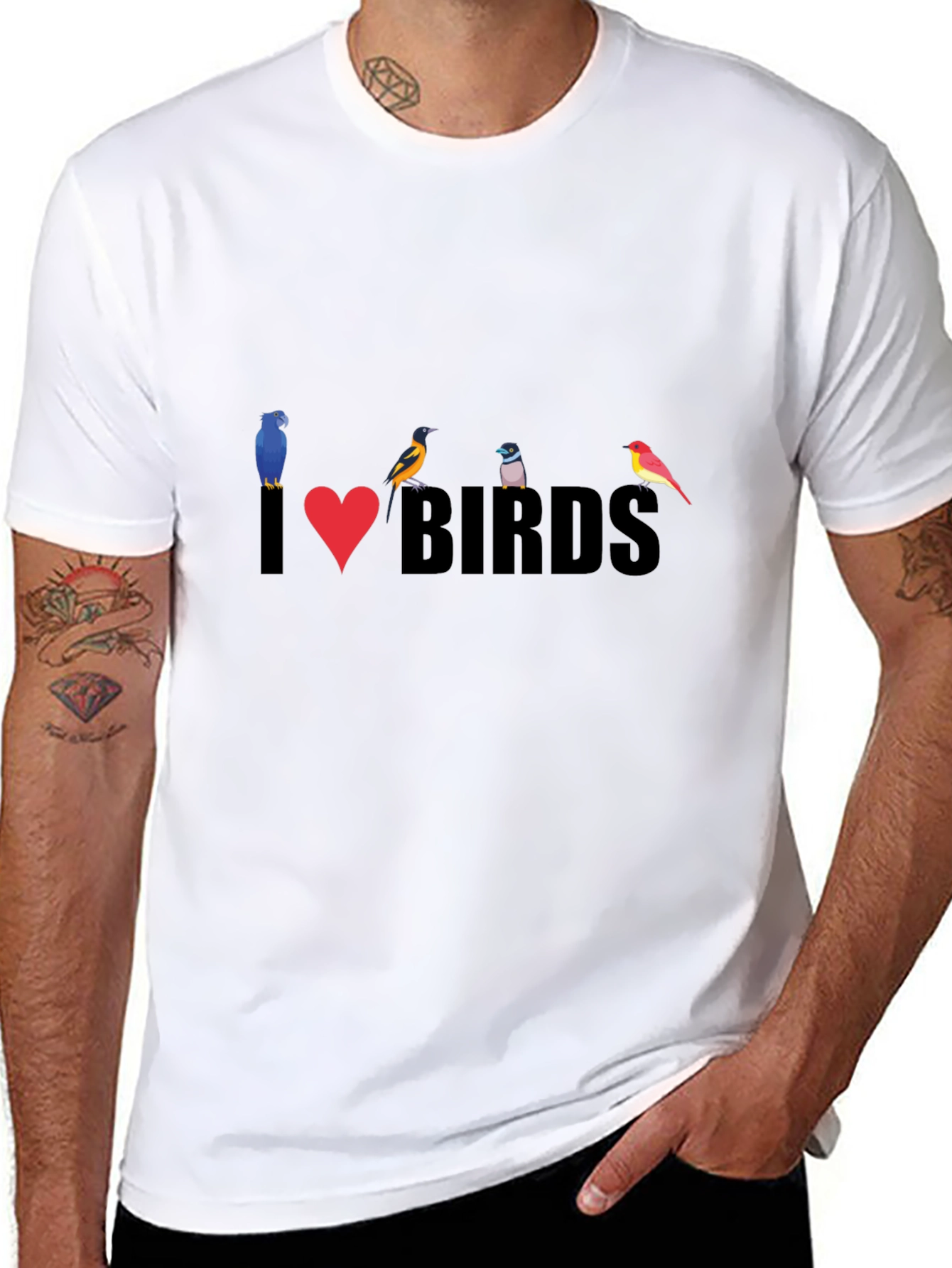 I Love Birds T-Shirt - Stylish Bird Lover Tee